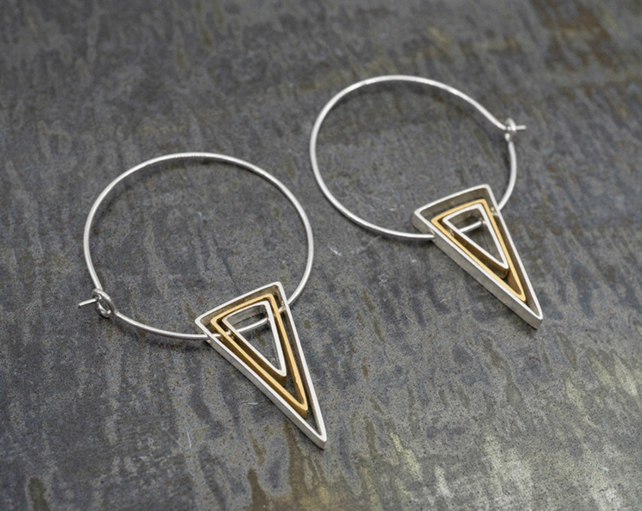 Sterling Silver & Gold Nested Hoop Earrings