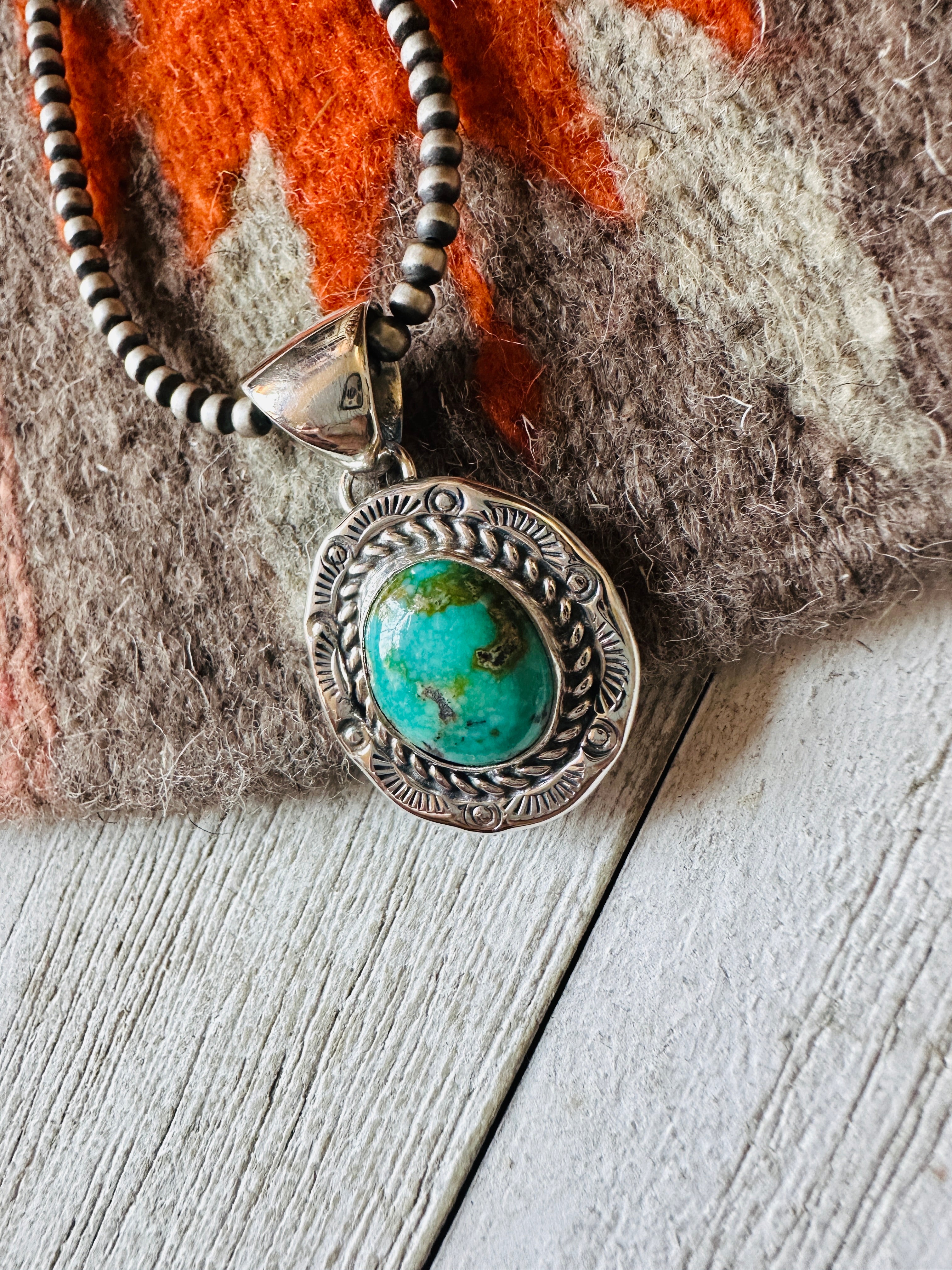 Navajo Turquoise and Sterling Silver Pendant