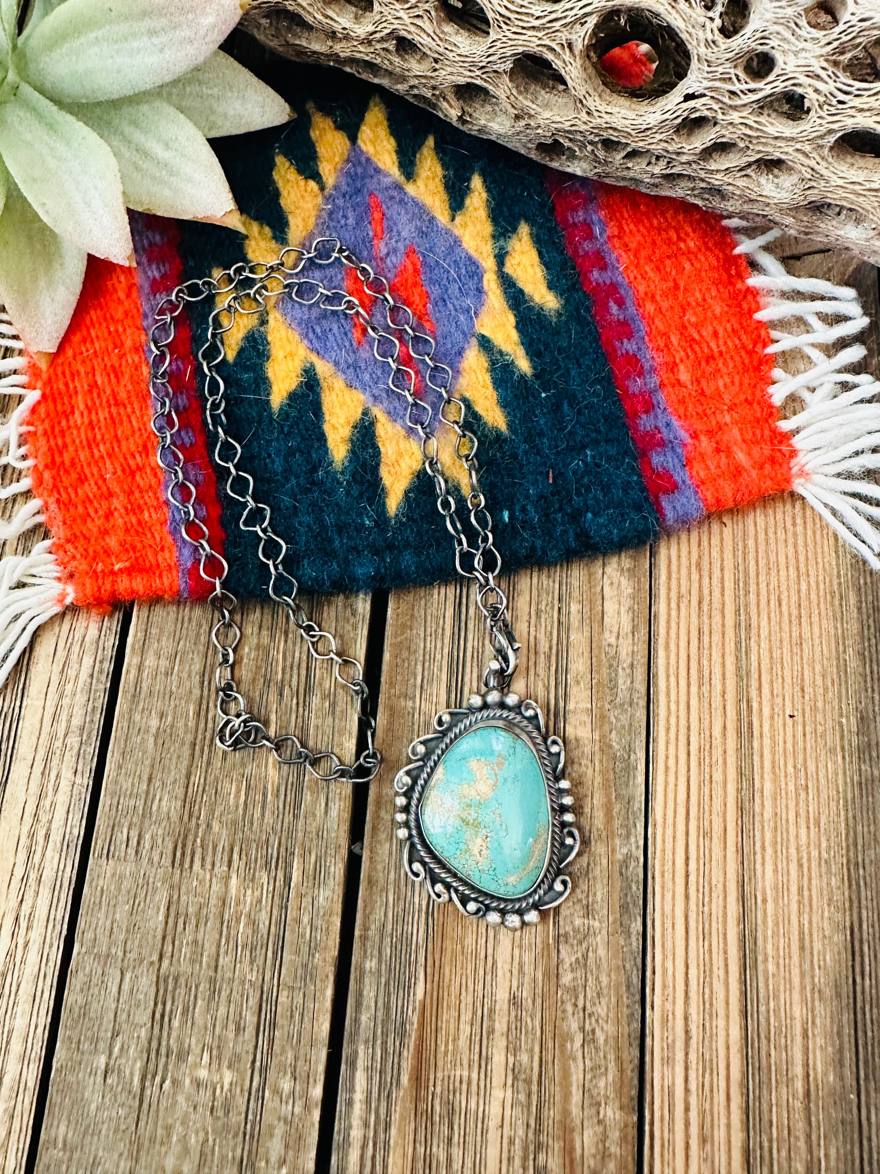 Navajo Sterling Silver & Turquoise Necklace