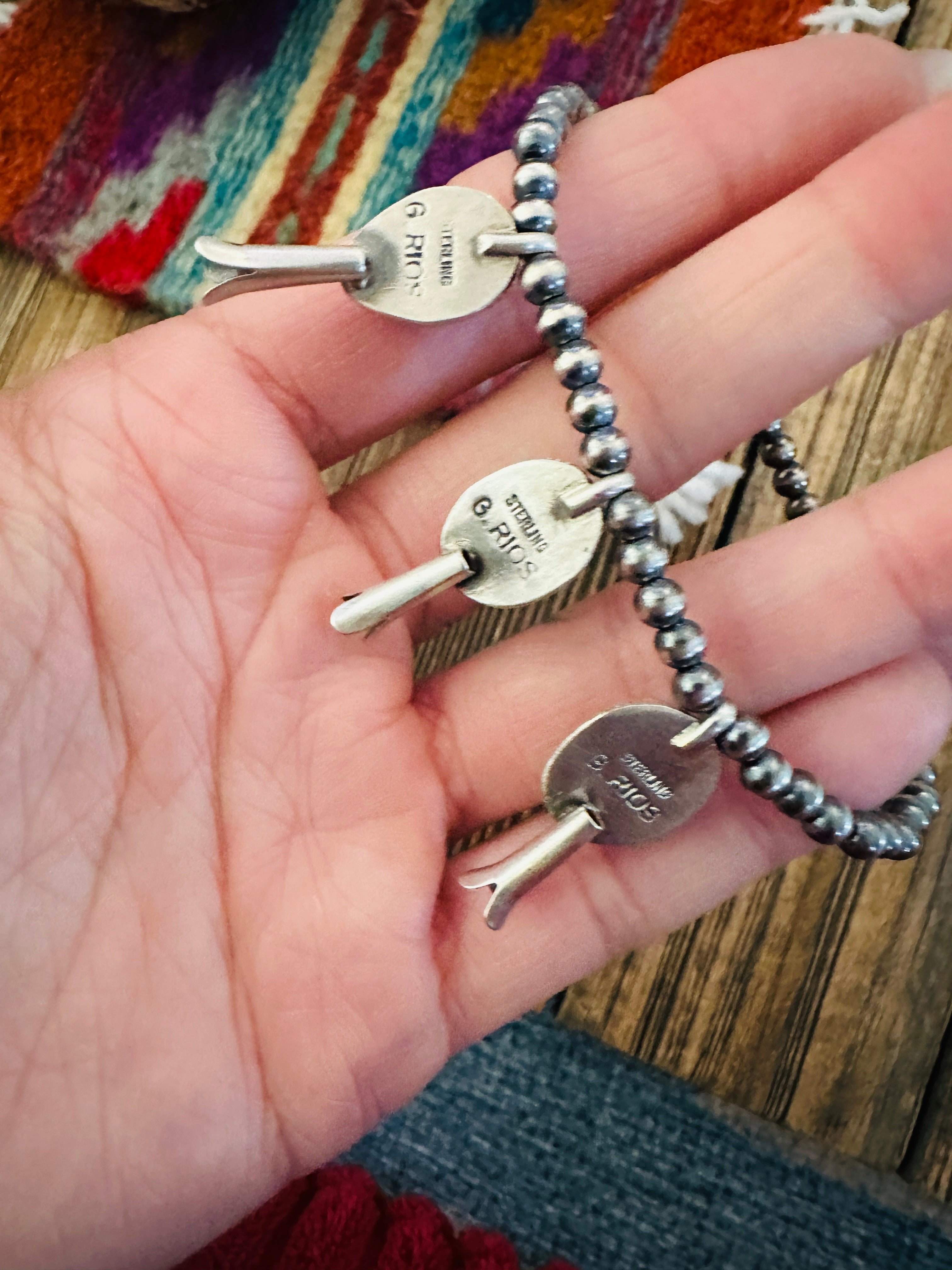 Handcrafted 3mm Sterling Silver Pearl & Multi Stone Blossom Stretch Bracelet