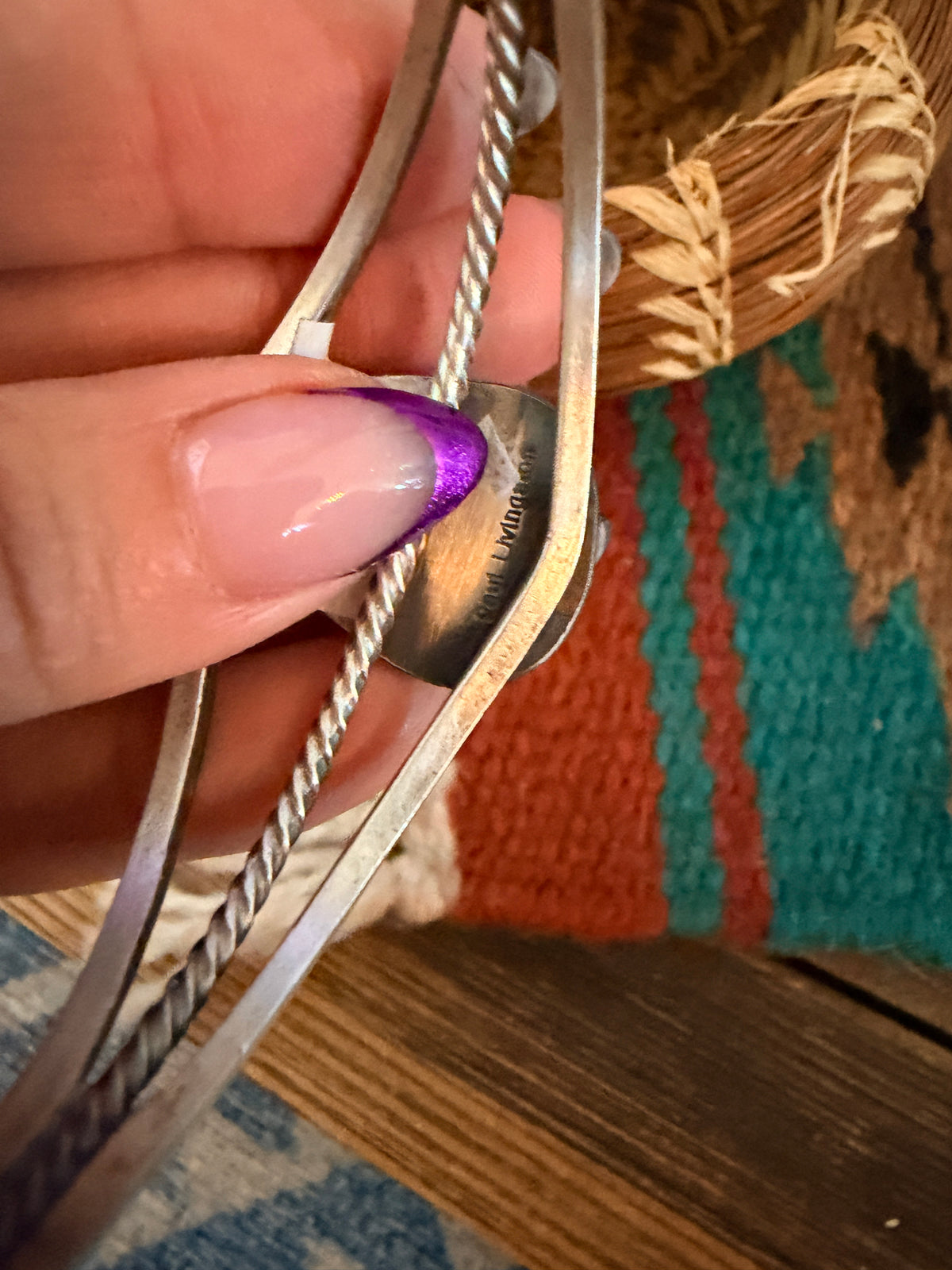 Handcrafted Sterling Silver and Turquoise Cuff Bracelet by Paul Livingston