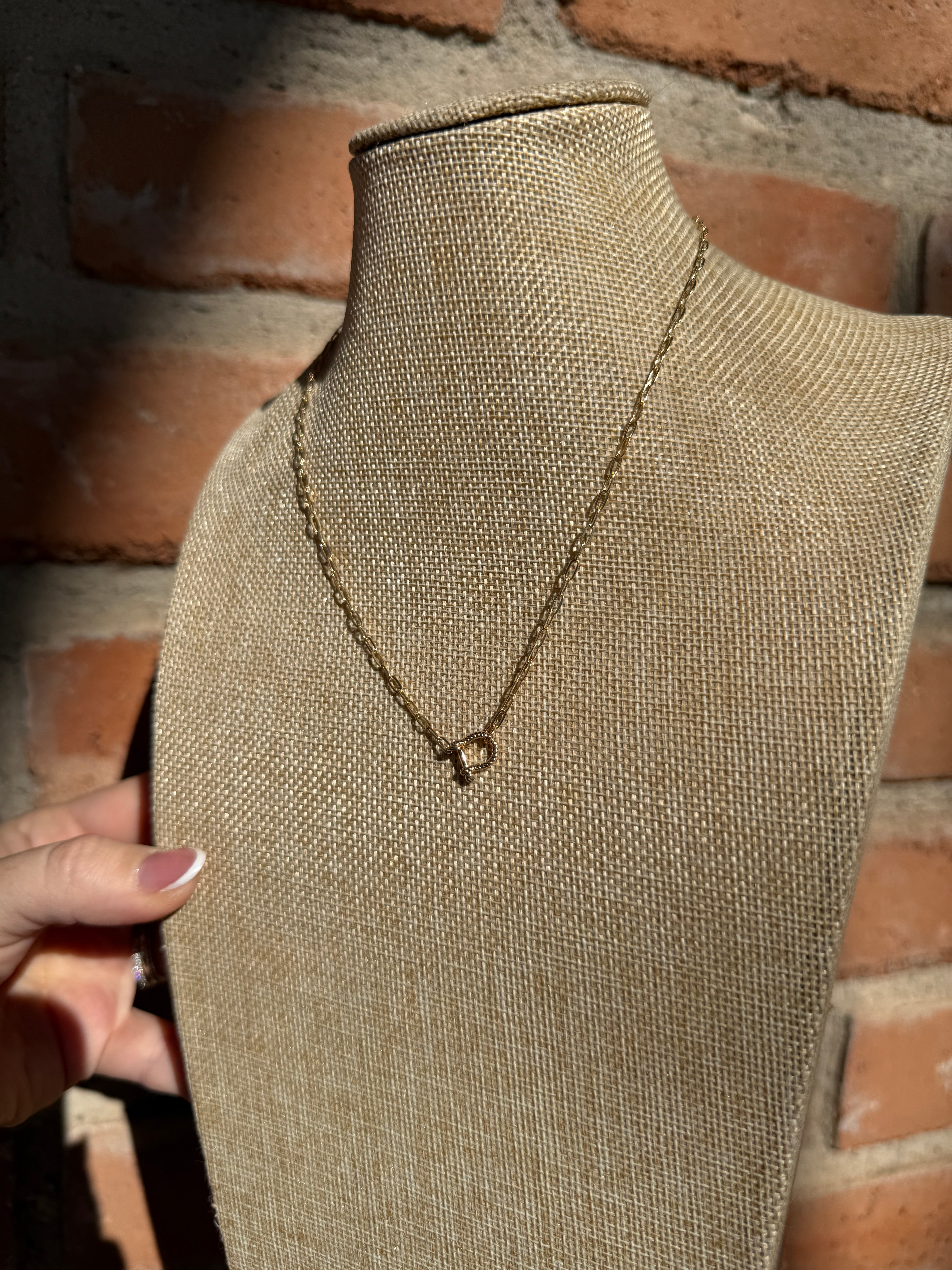 “The Golden Collection” Handmade Gold Plated Chain Dainty HORSE BIT Necklace