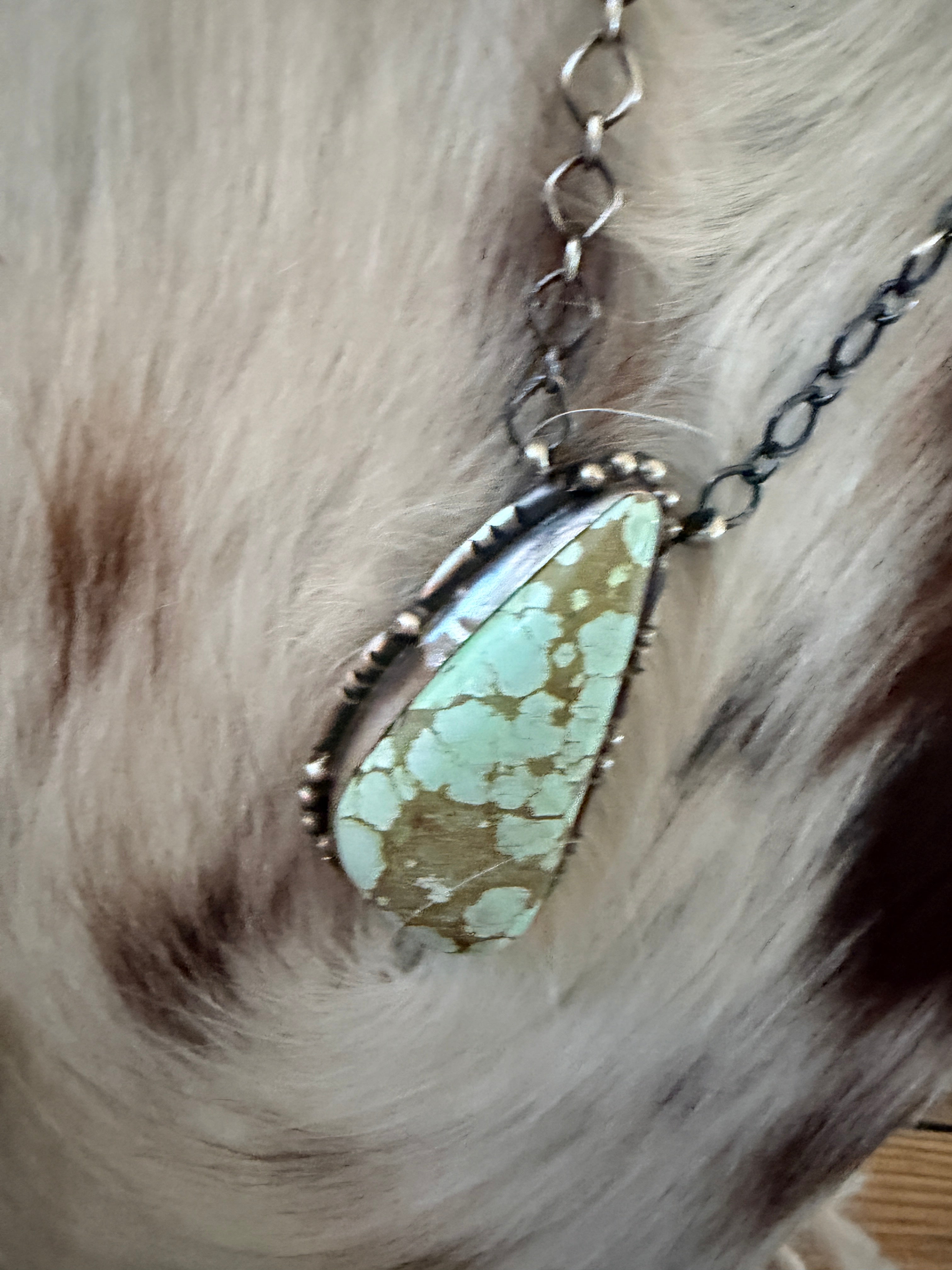 Handcrafted Number 8 Turquoise & Sterling Silver Necklace by Sheila Becenti