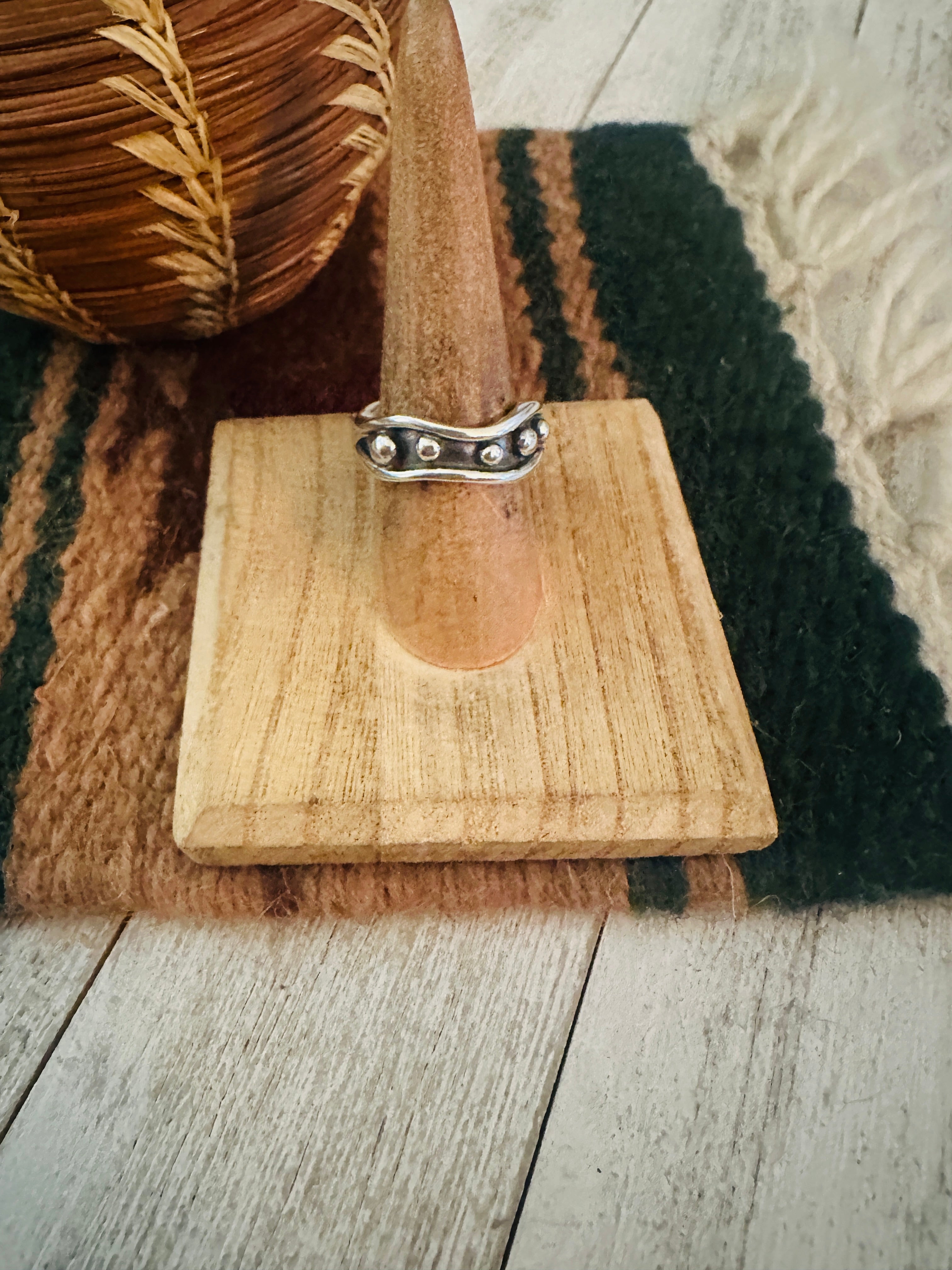 Navajo Sterling Silver Adjustable Band Ring Size