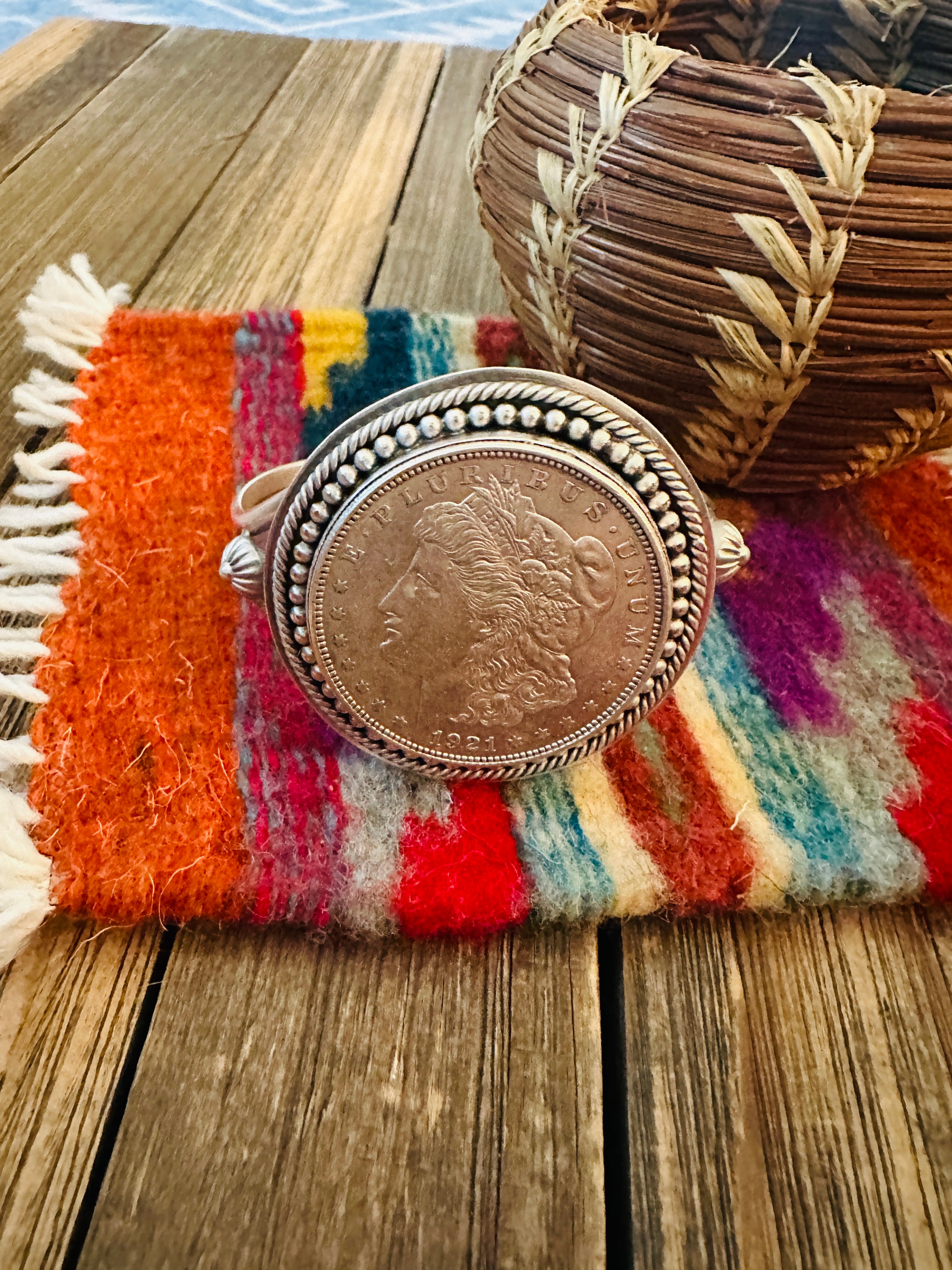 Handcrafted Sterling Silver Morgan Dollar Cuff Bracelet