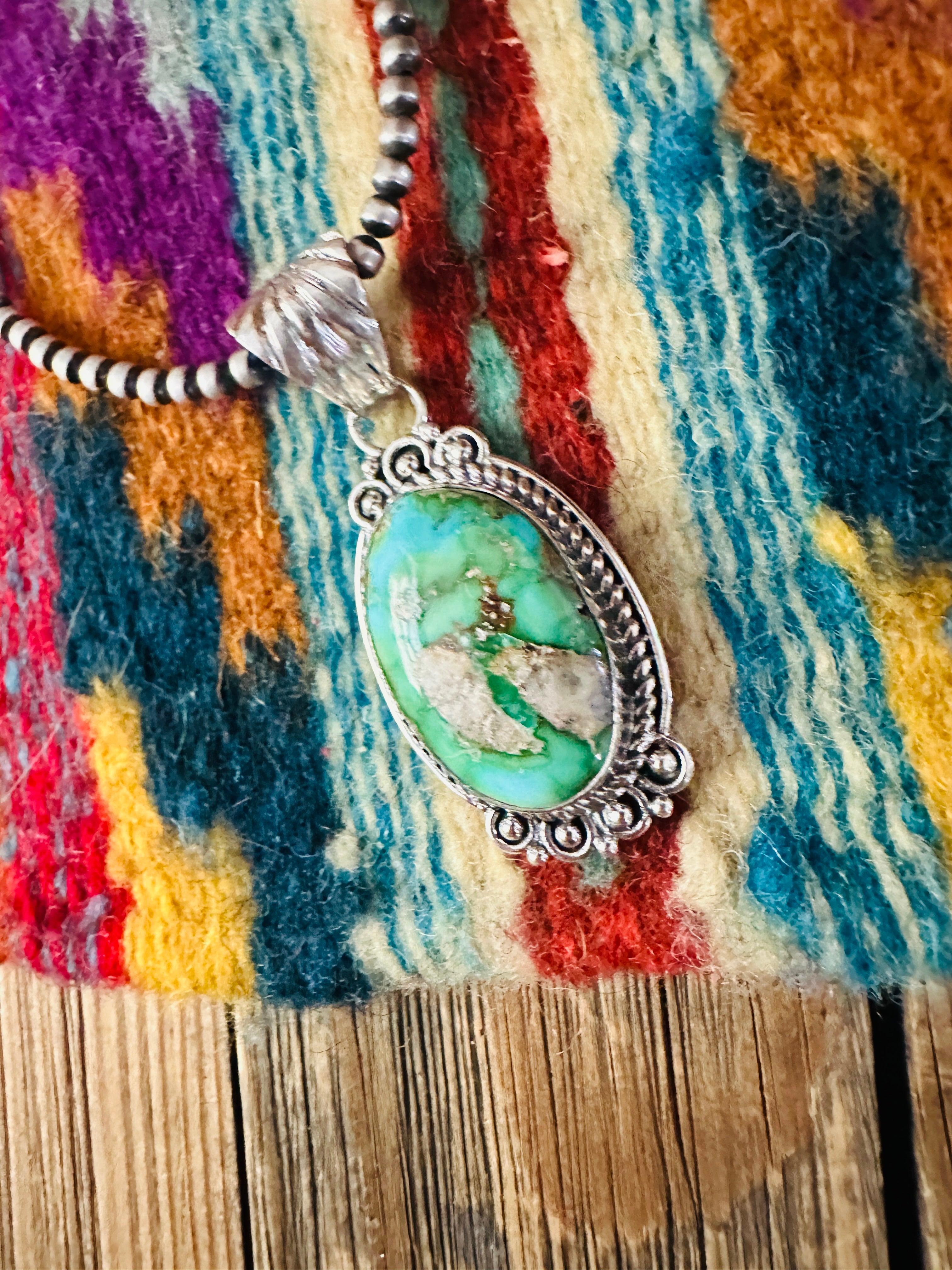 Handcrafted Sterling Silver & Sonoran Mountain Turquoise Pendant