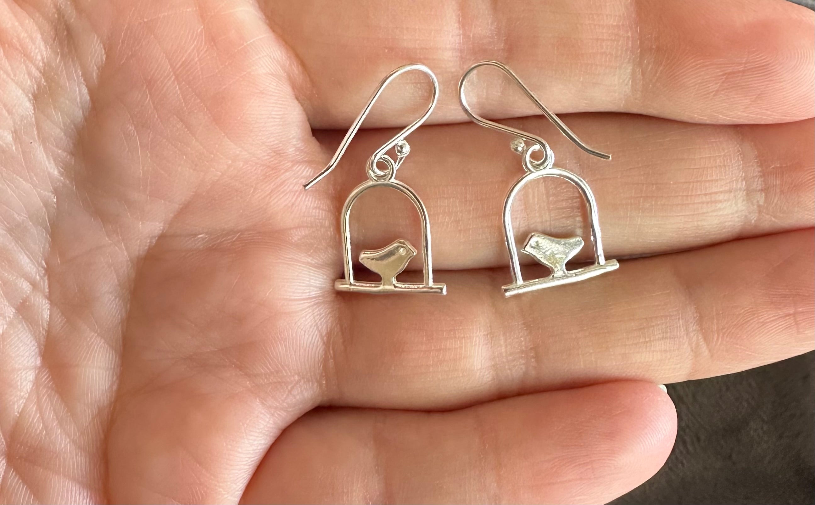 Swinging Bird Silhouette Earrings