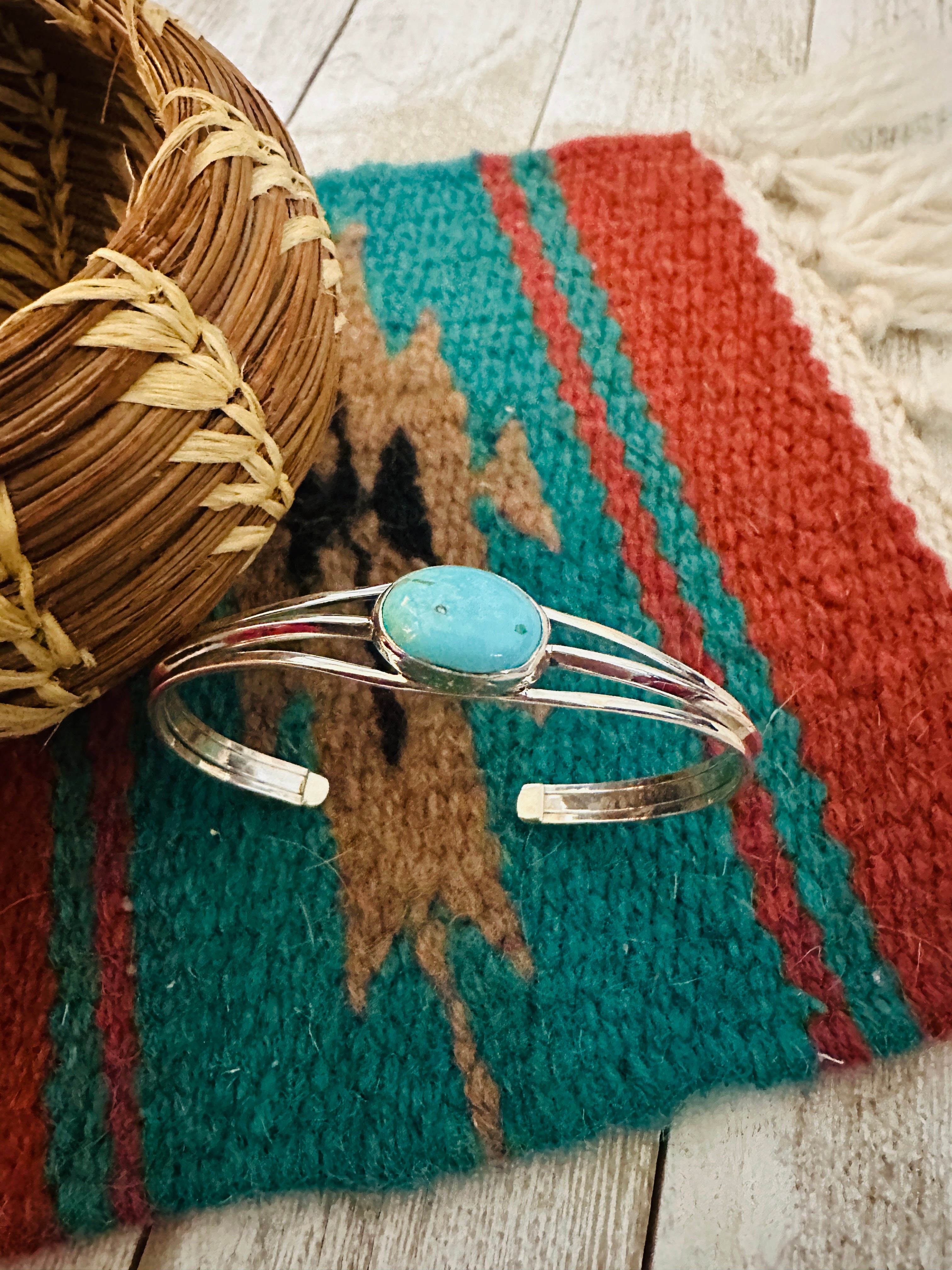 Navajo Turquoise & Sterling Silver Cuff Bracelet