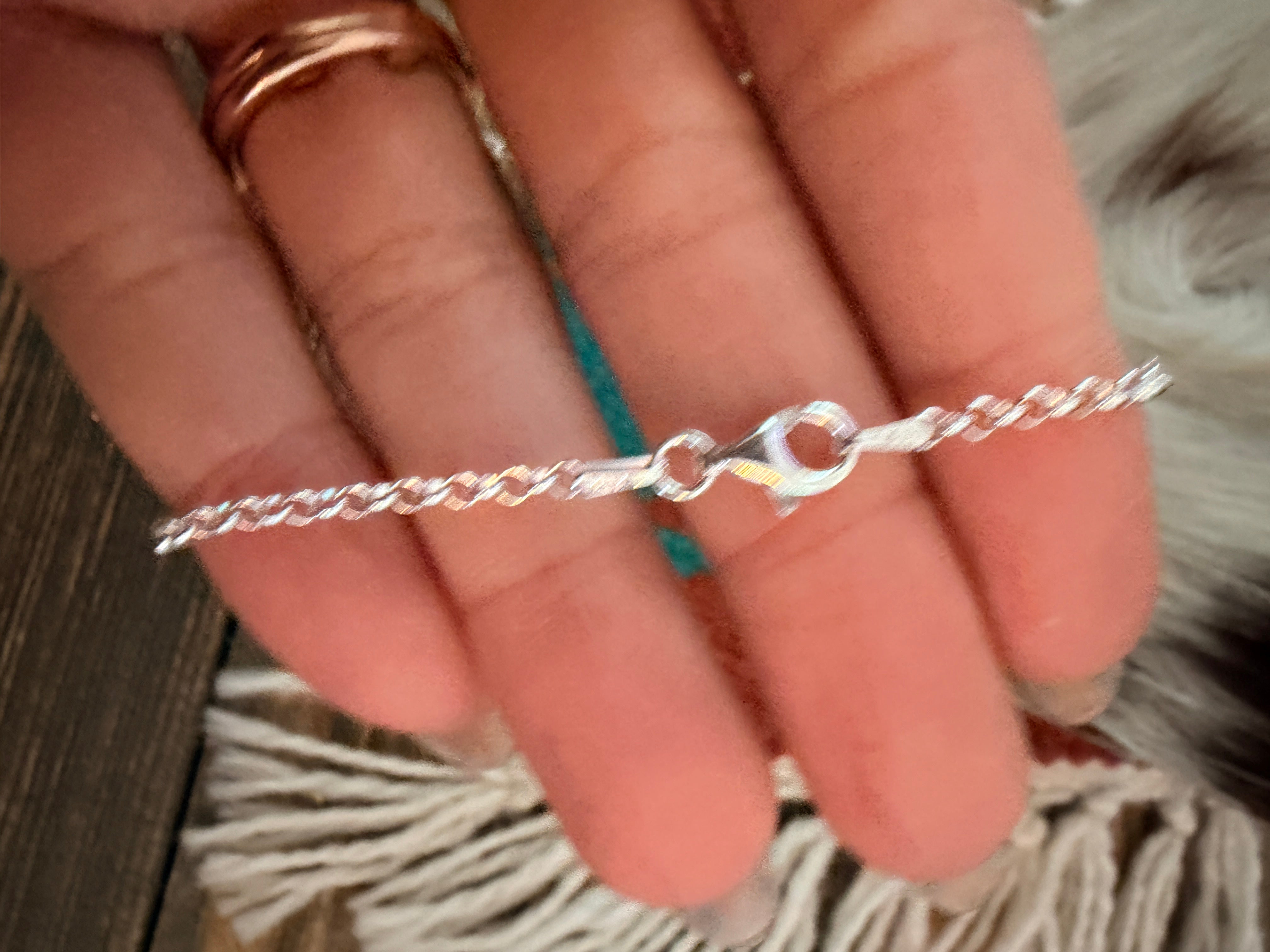 Handmade Sterling Silver & Turquoise Beaded Necklace