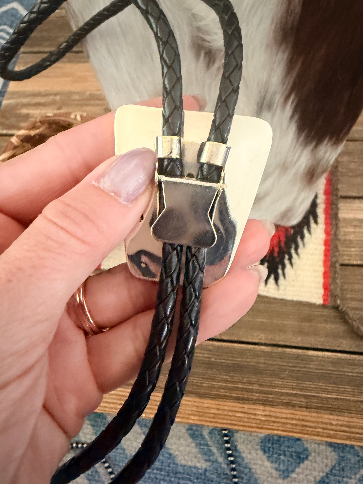 Handcrafted Sterling Silver & Purple Spiny Oyster Bolo Tie