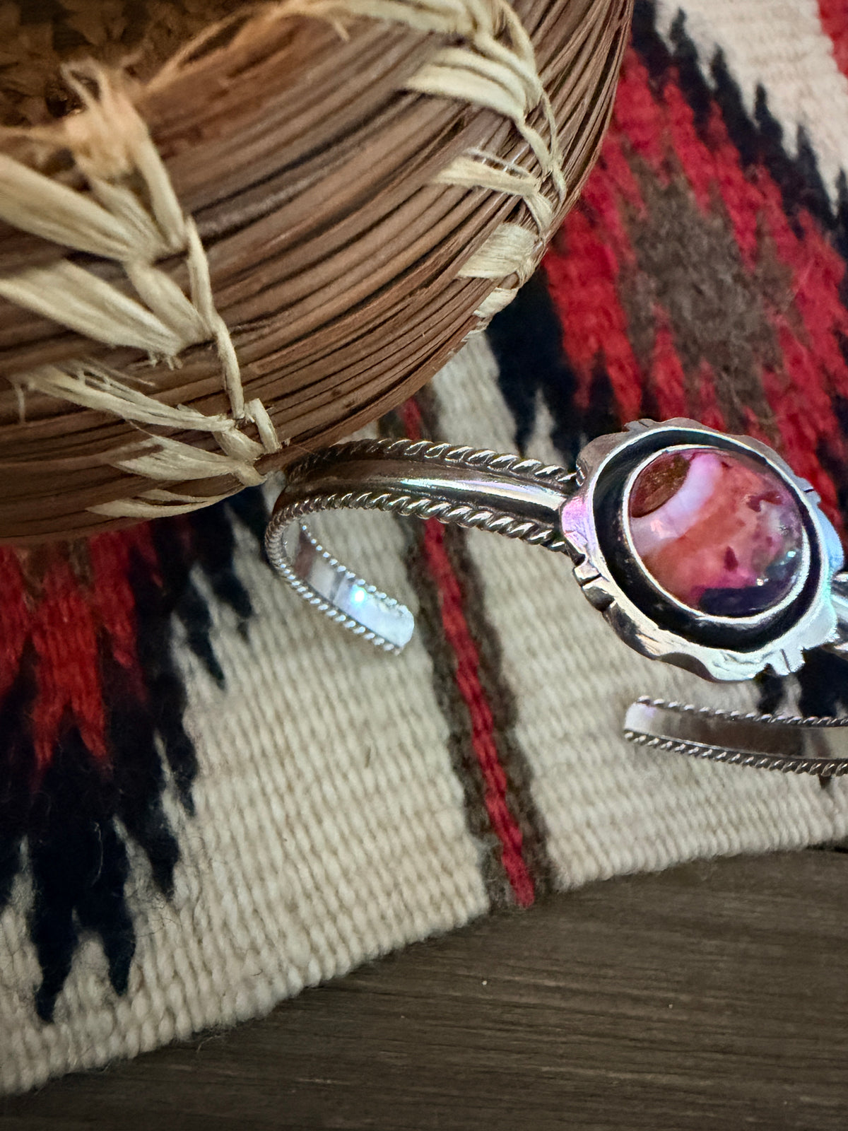 Handcrafted Pink Dream Mojave & Sterling Silver Cuff Bracelet