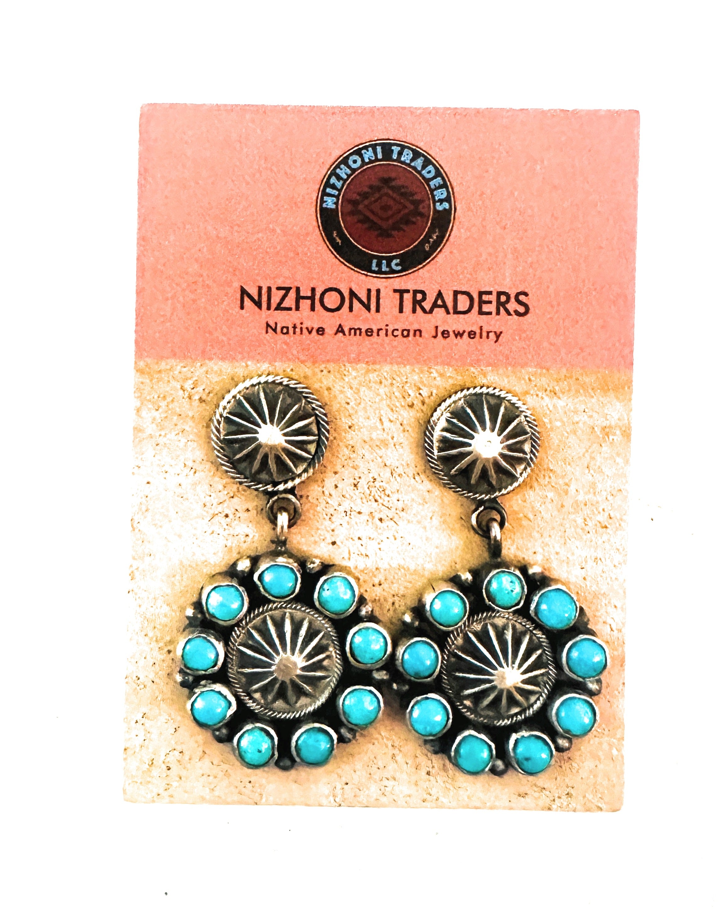 Navajo Turquoise & Sterling Silver Dangle Earrings