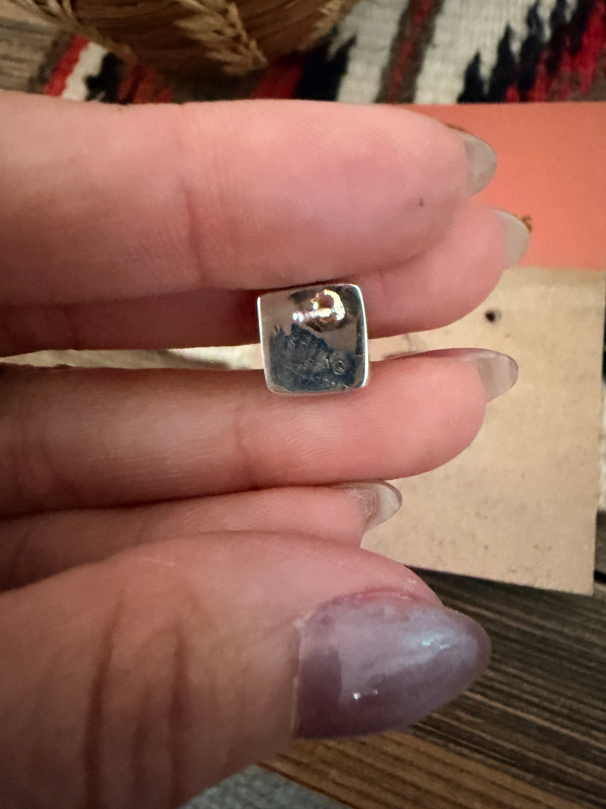 Handcrafted Sterling Silver & Turquoise Stud Earrings