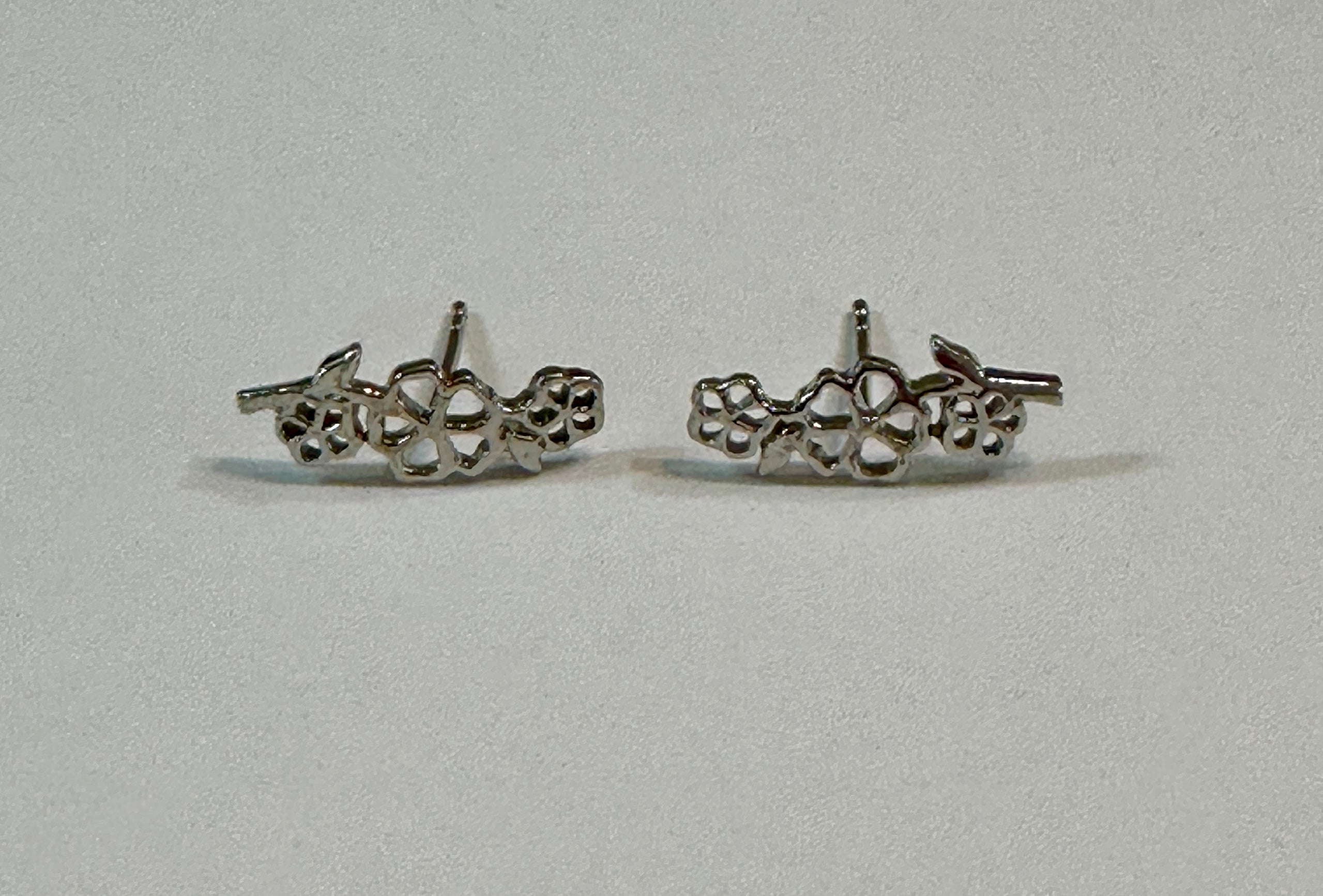 Sterling Silver Birthday Flower Stud Earrings March