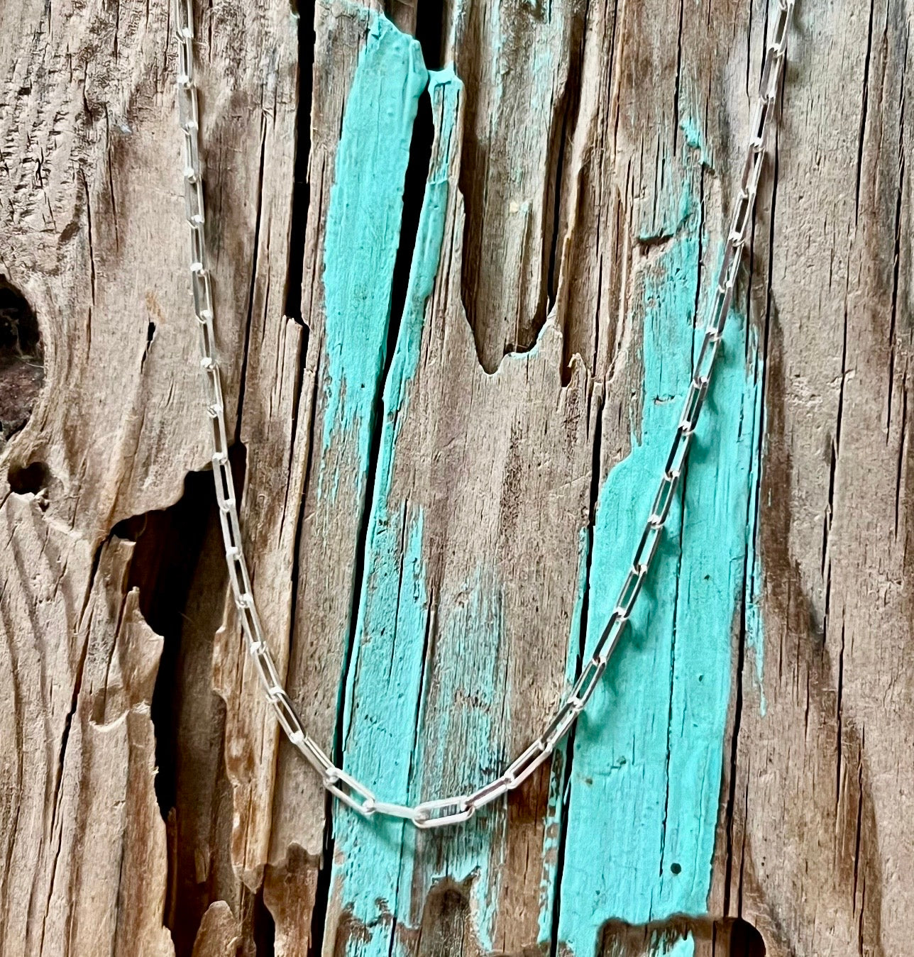 Paperclip Chain Sterling Silver Necklace 20”