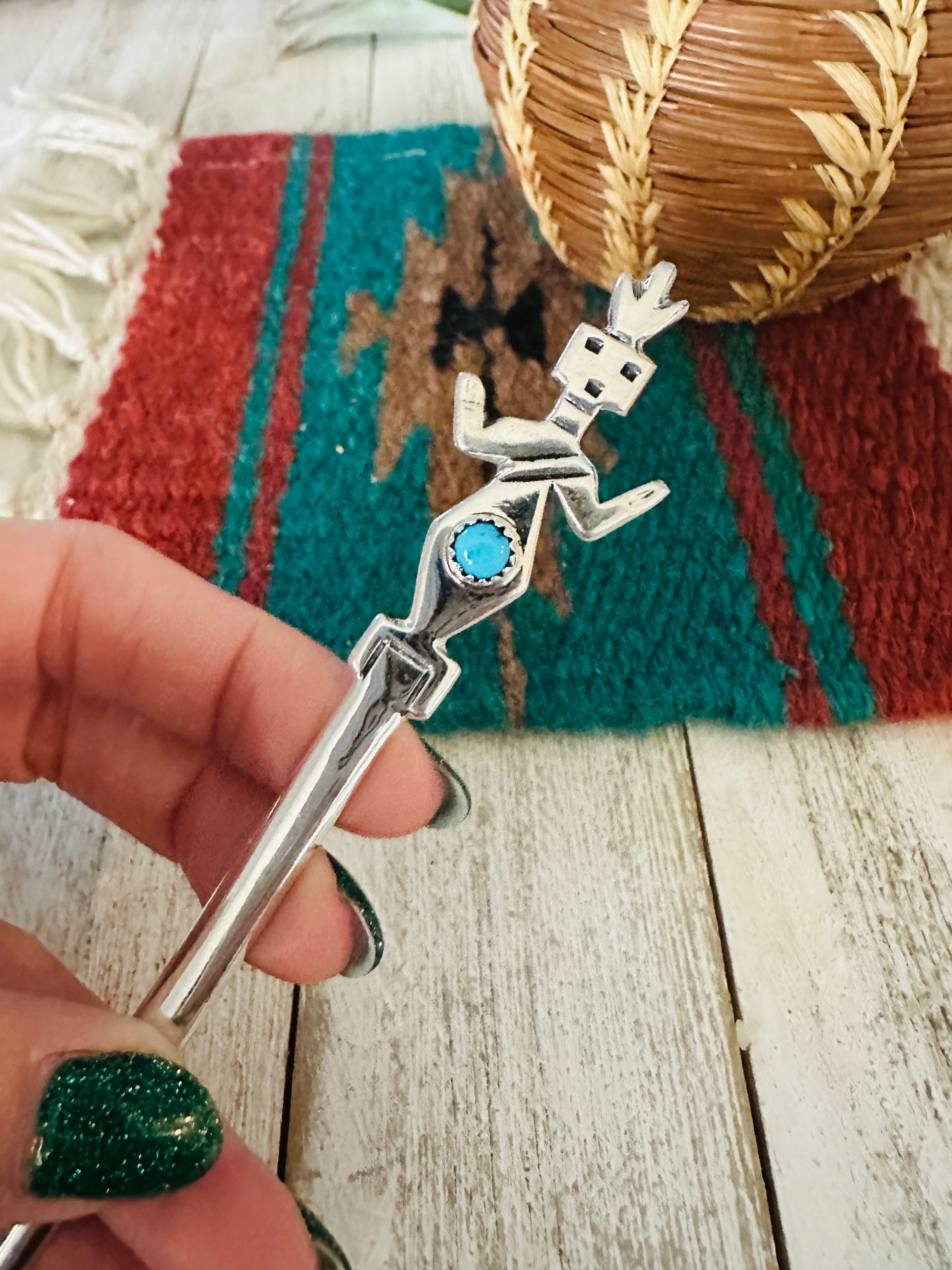 Navajo Turquoise & Sterling Silver Kachina Letter Opener