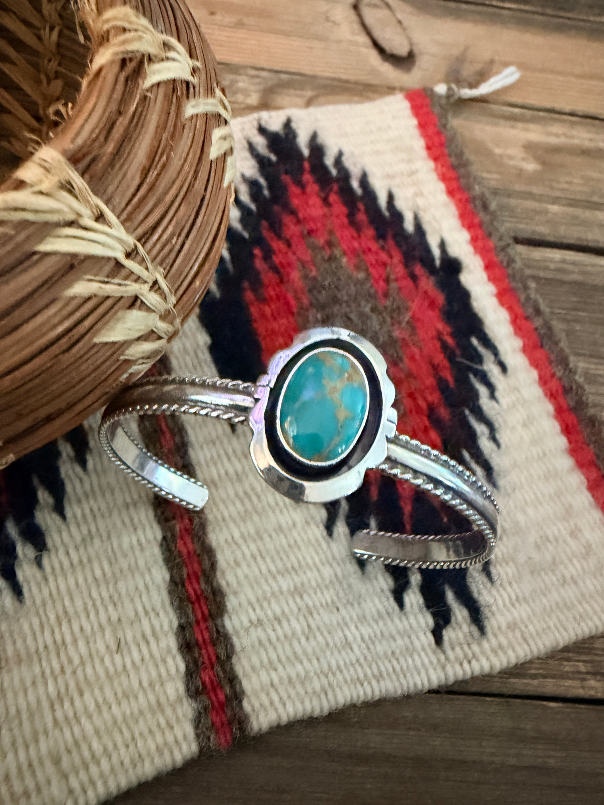 Handcrafted Turquoise & Sterling Silver Cuff Bracelet