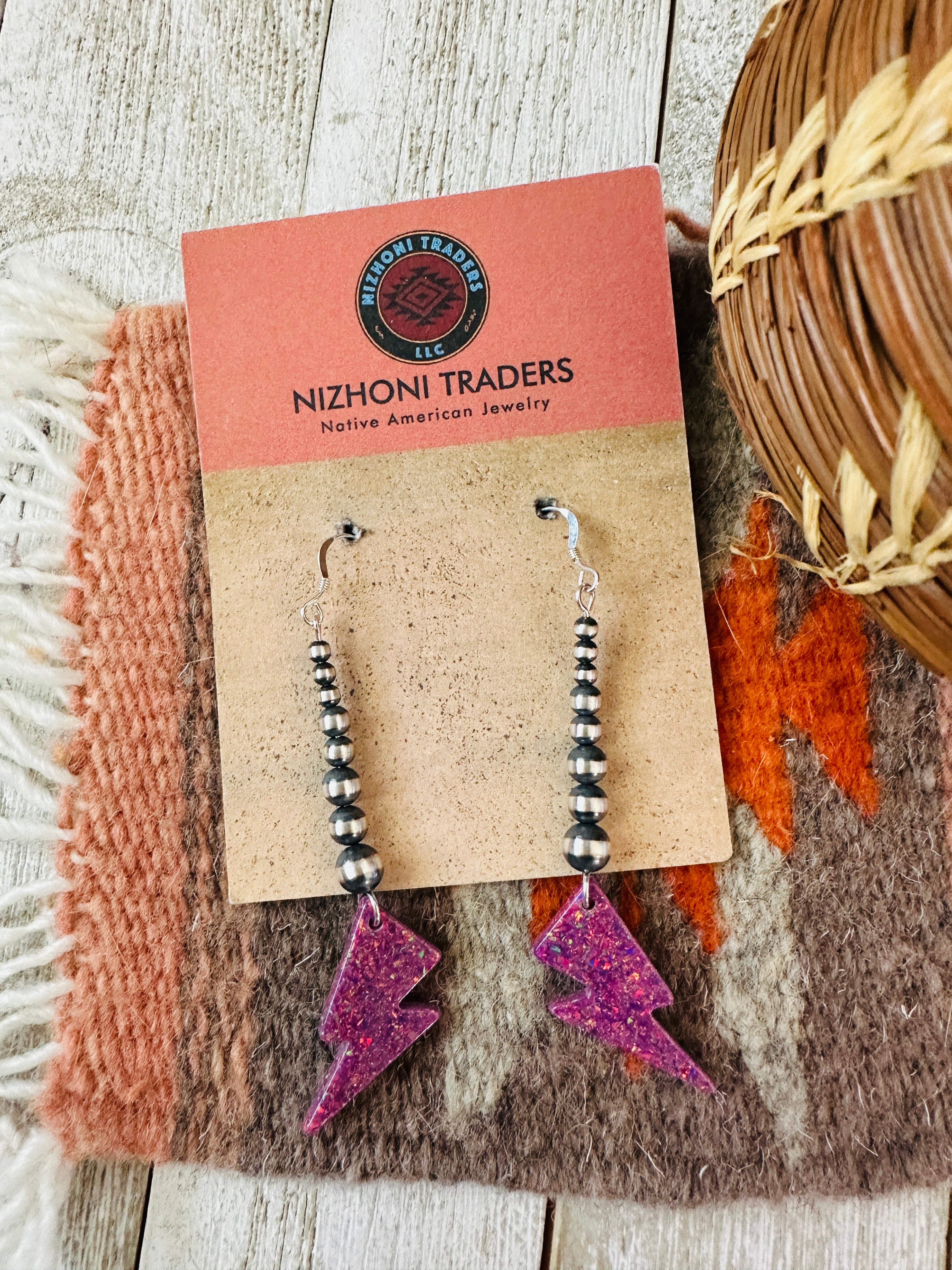 Summer Lovin’ Sterling Silver Pearl Beaded Fire Opal Lightning Bolt Dangle Earrings