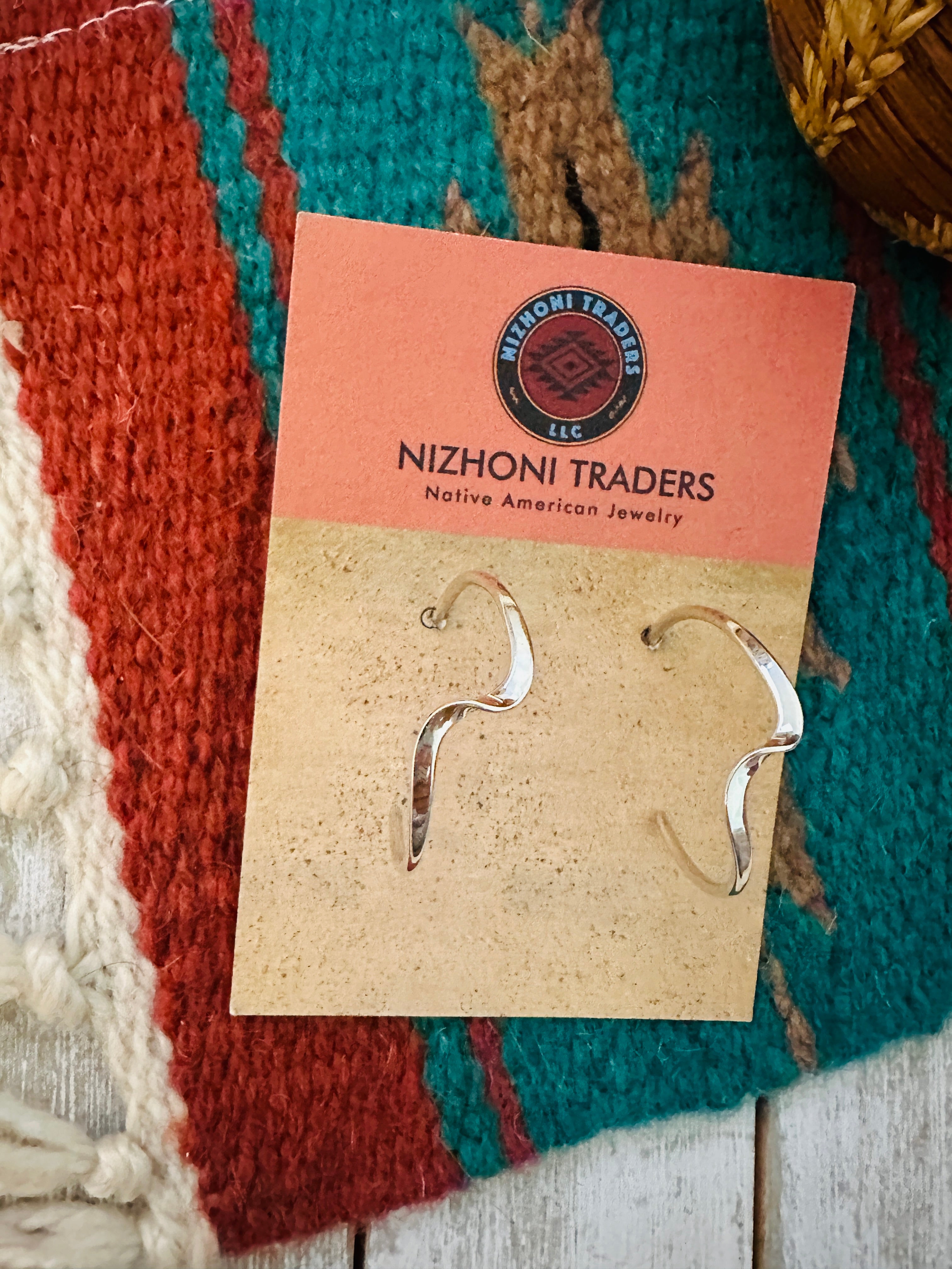 Navajo Sterling Silver Hoop Earrings