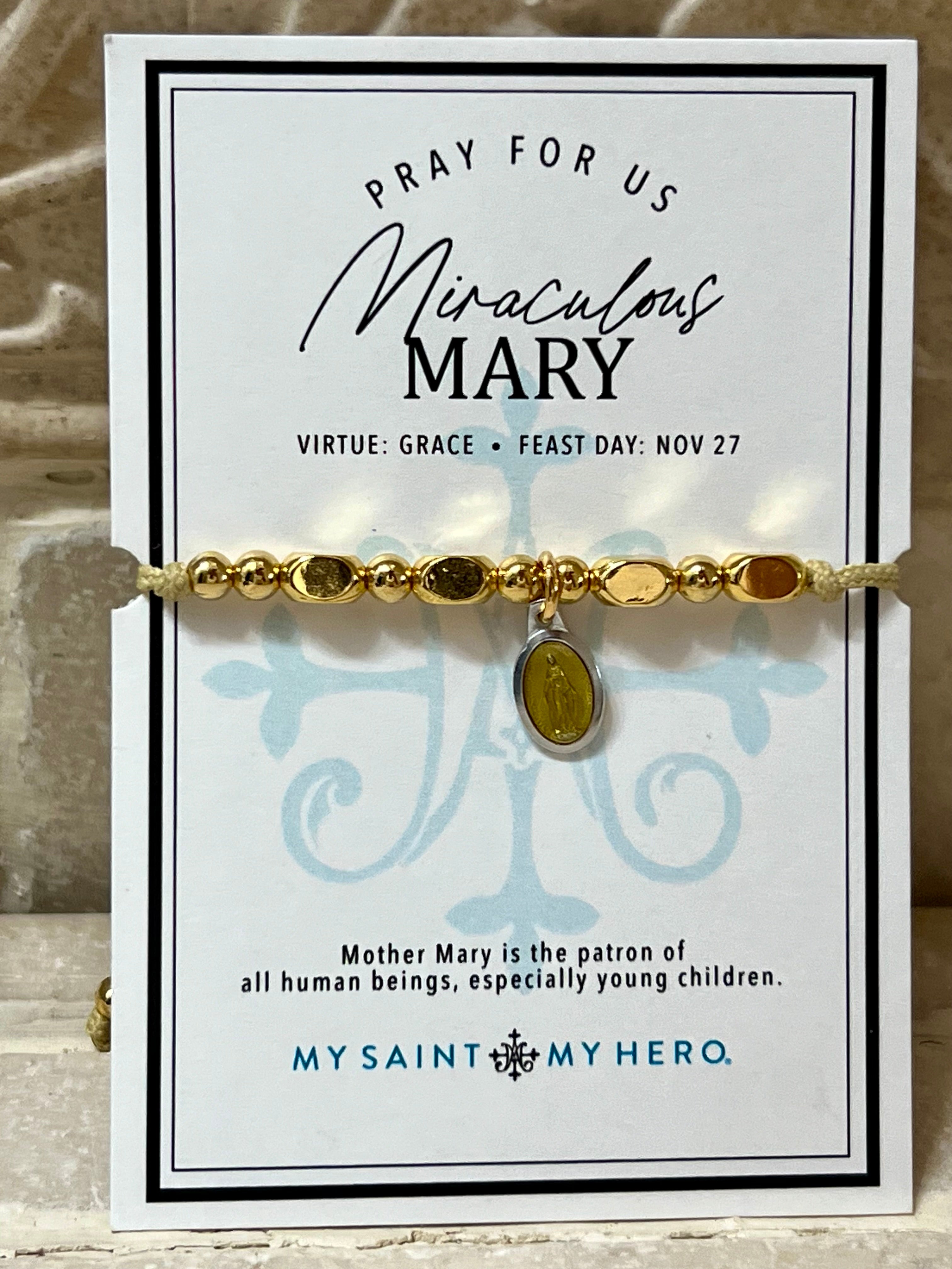 Miraculous Mary Little Saints Bracelet- Cream