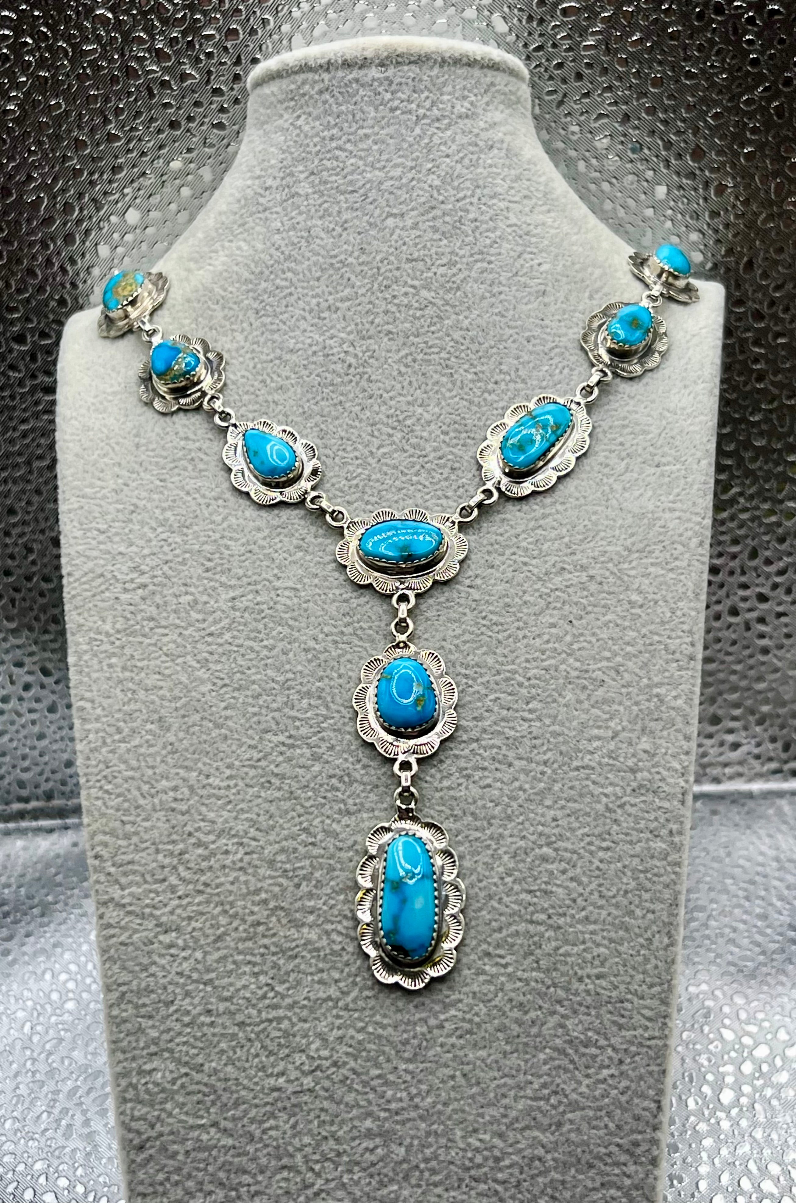 Handmade South Hill Sonoran Turquoise Sterling Silver Necklace