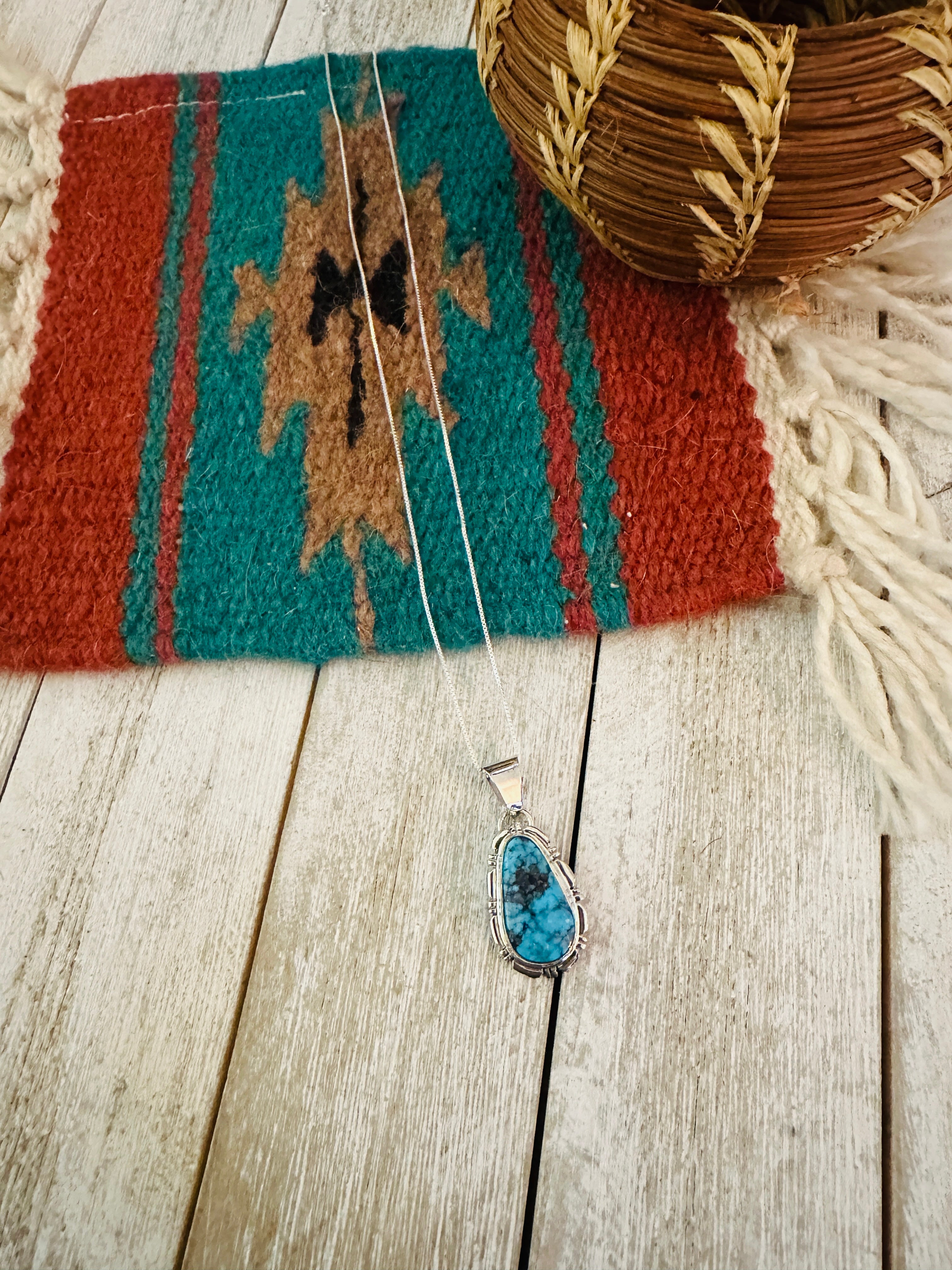 Handcrafted Sterling Silver & Turquoise Necklace