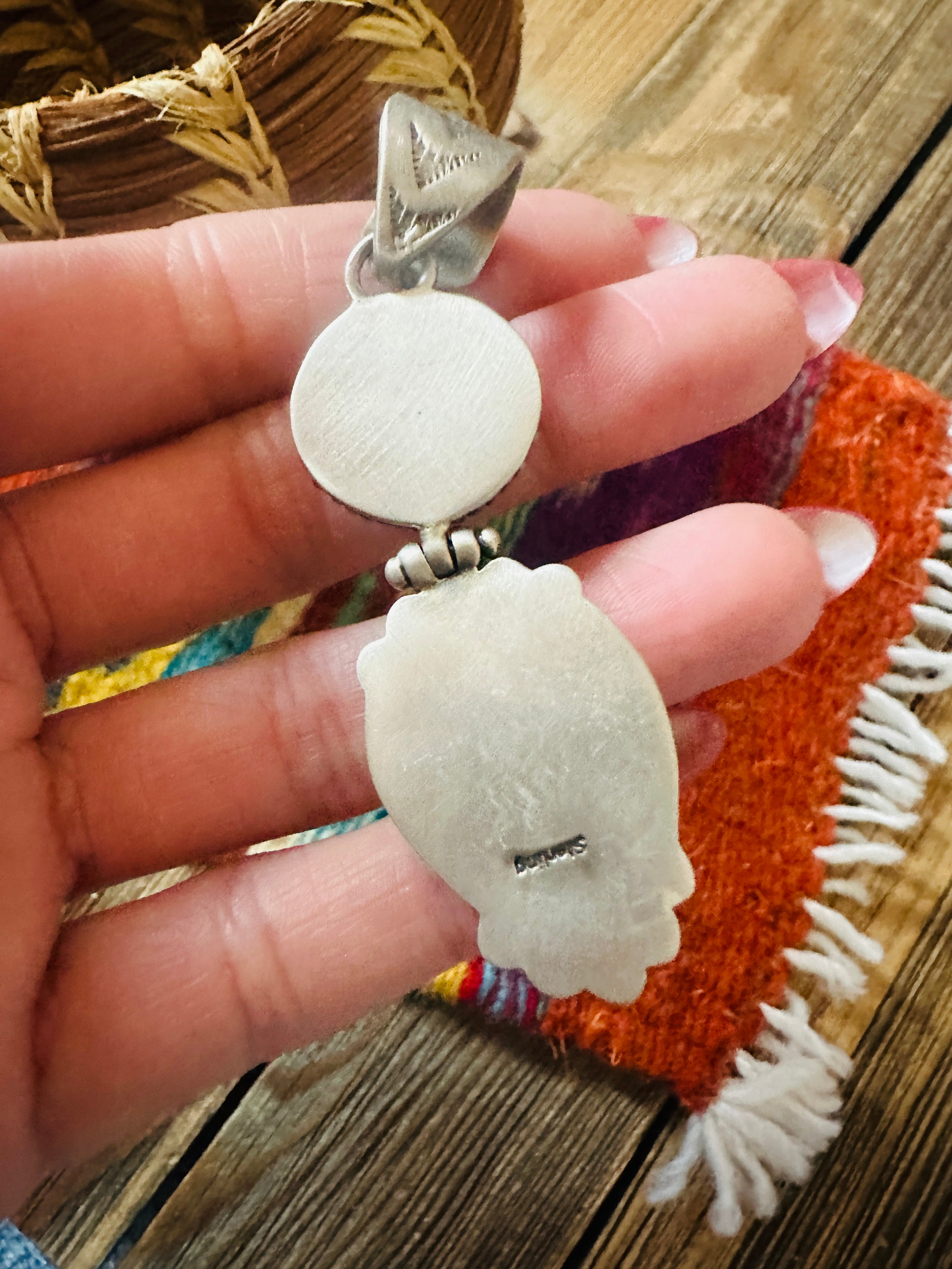 Handcrafted Sterling Silver, Spiny & Turquoise Pendant