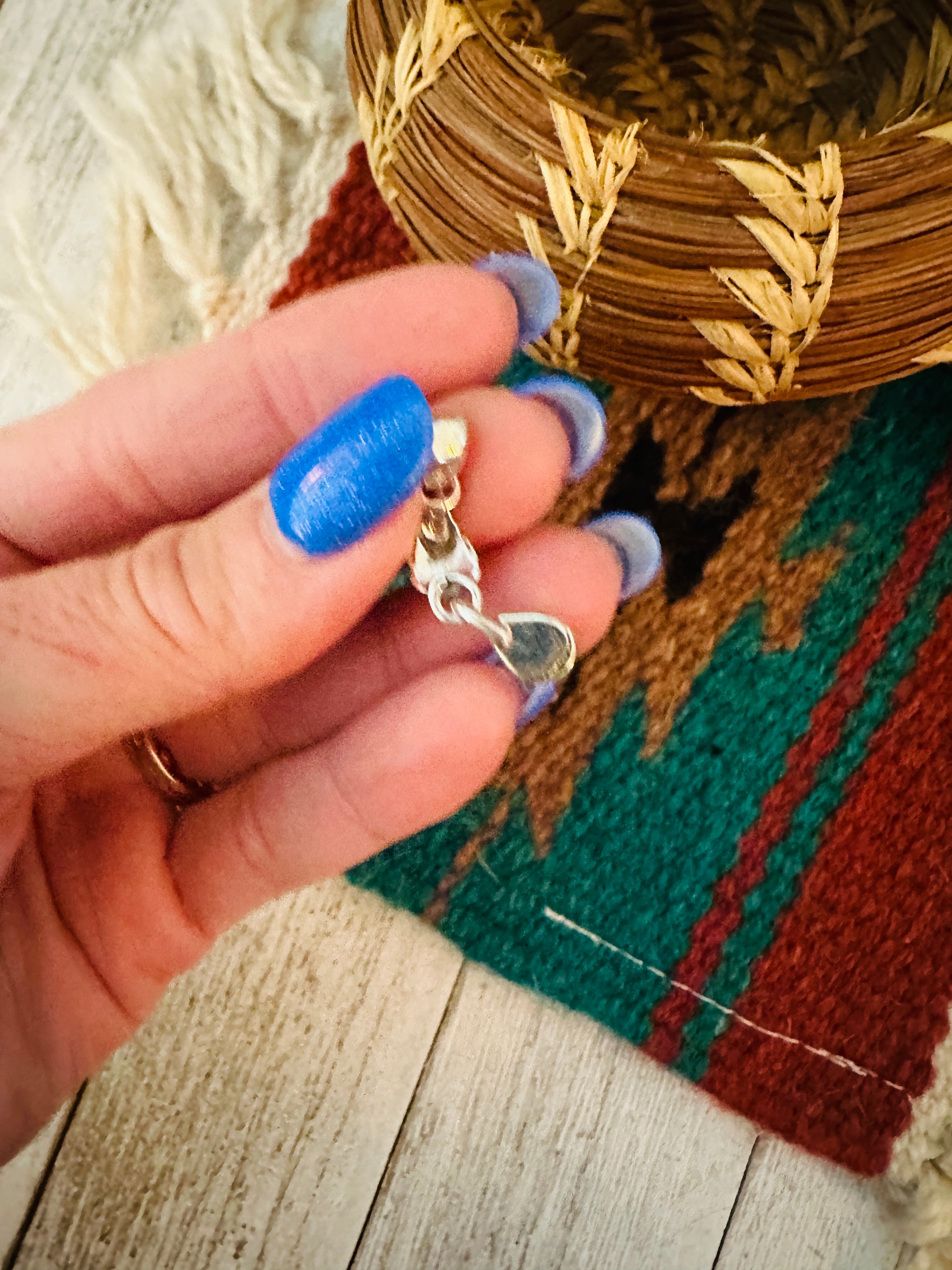 Navajo Turquoise & Sterling Silver Feather Pendant