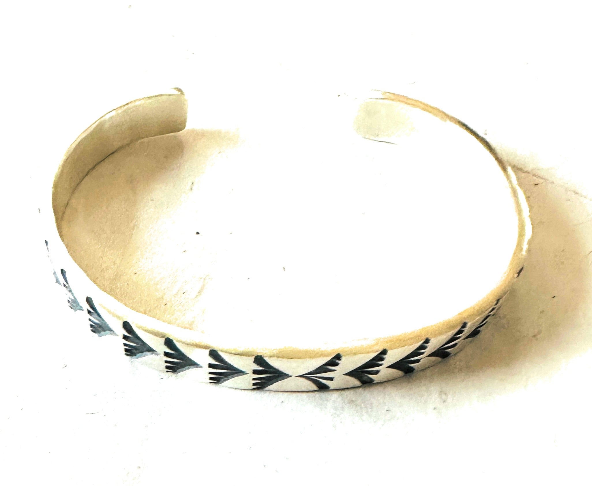 Navajo Hand Stamped Sterling Silver Cuff Bracelet