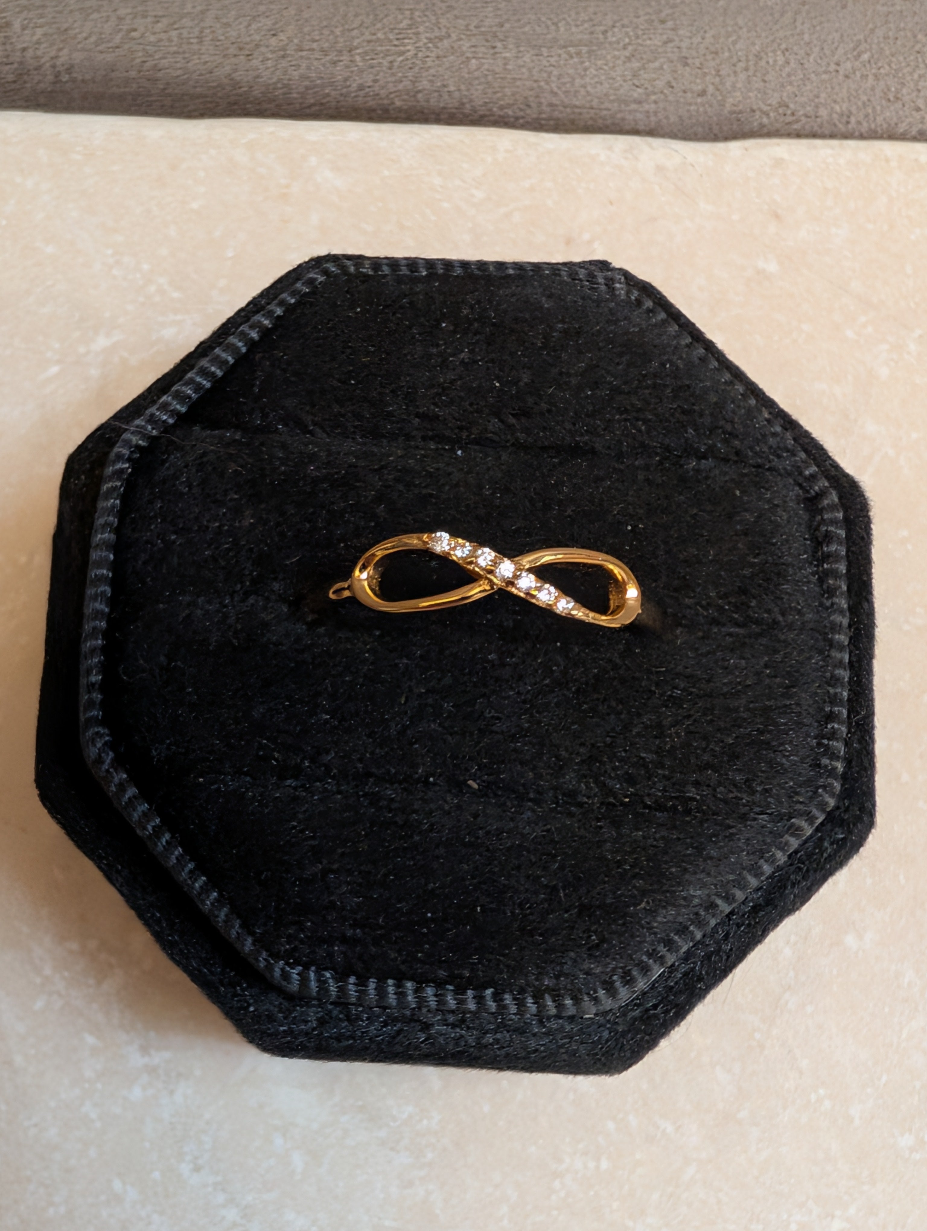 14K Gold Plated Sterling Silver Pave CZ Infinity Ring