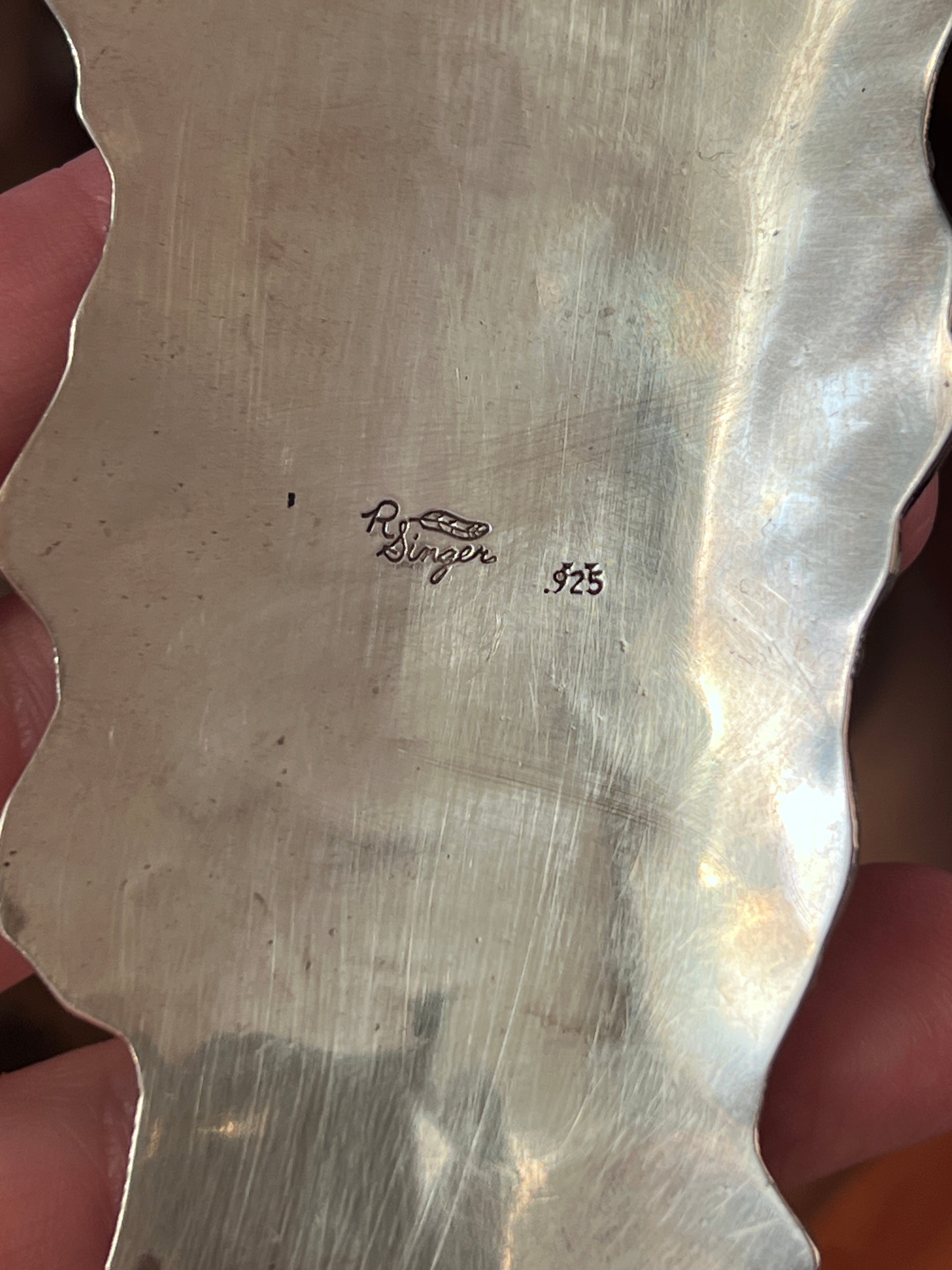 Richard Singer Sterling Silver Sun Dancer Kachina Pendant with Sleeping Beauty Turquoise