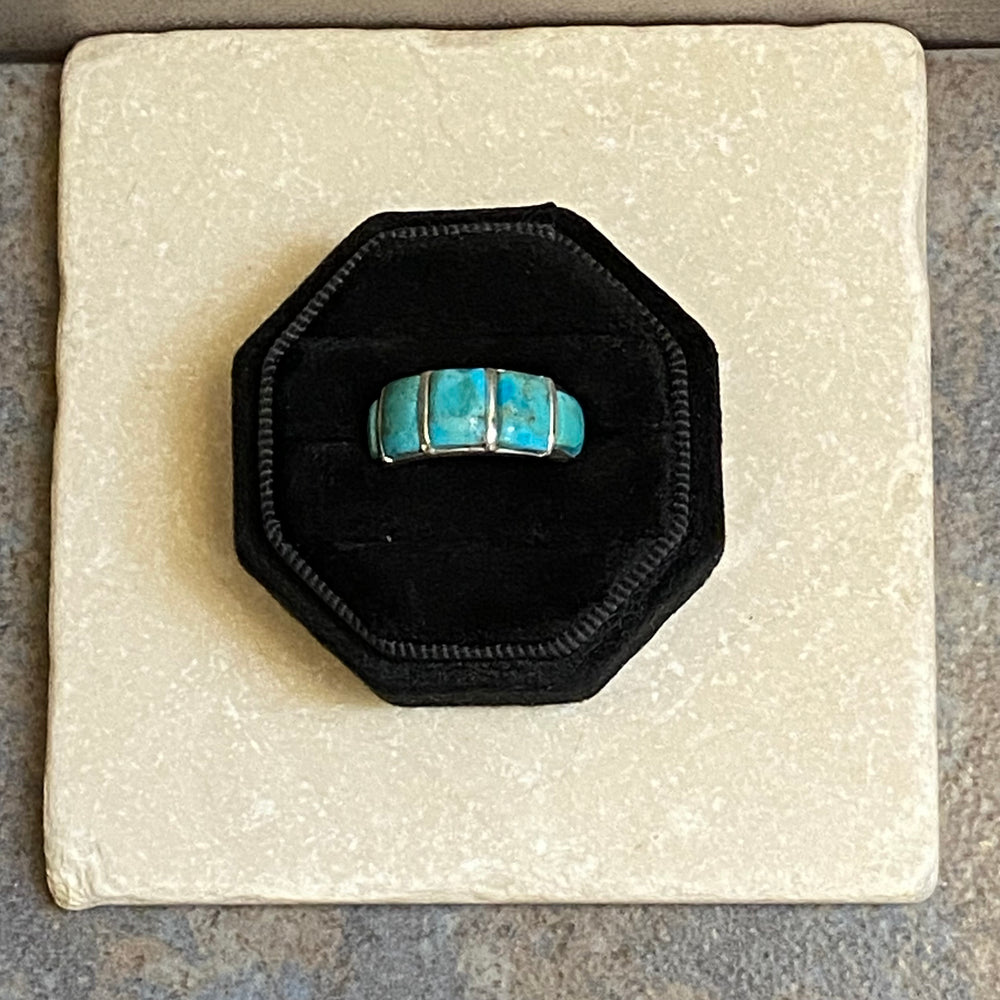 Sterling Silver Five Stone Turquoise Ring Size 6