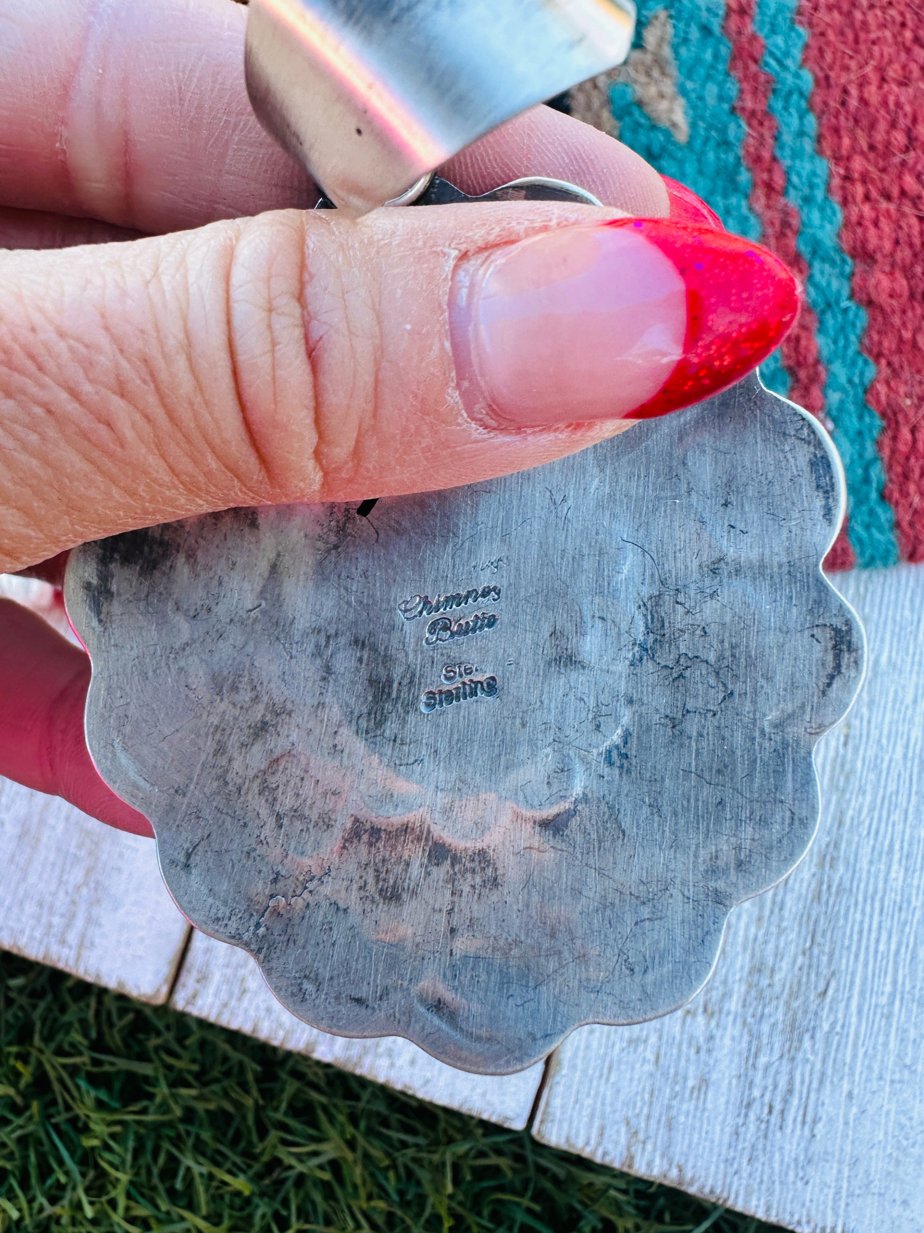 Handcrafted Sterling Silver & Sonoran Mountain Turquoise Pendant by Chimney Butte