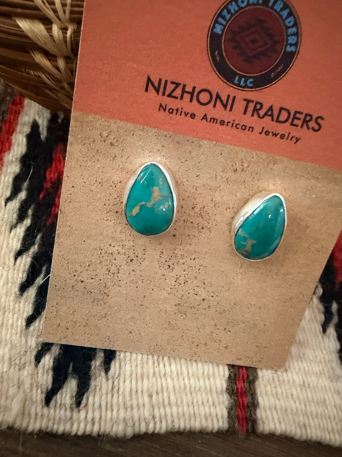 Handcrafted Turquoise & Sterling Silver Stud Earrings