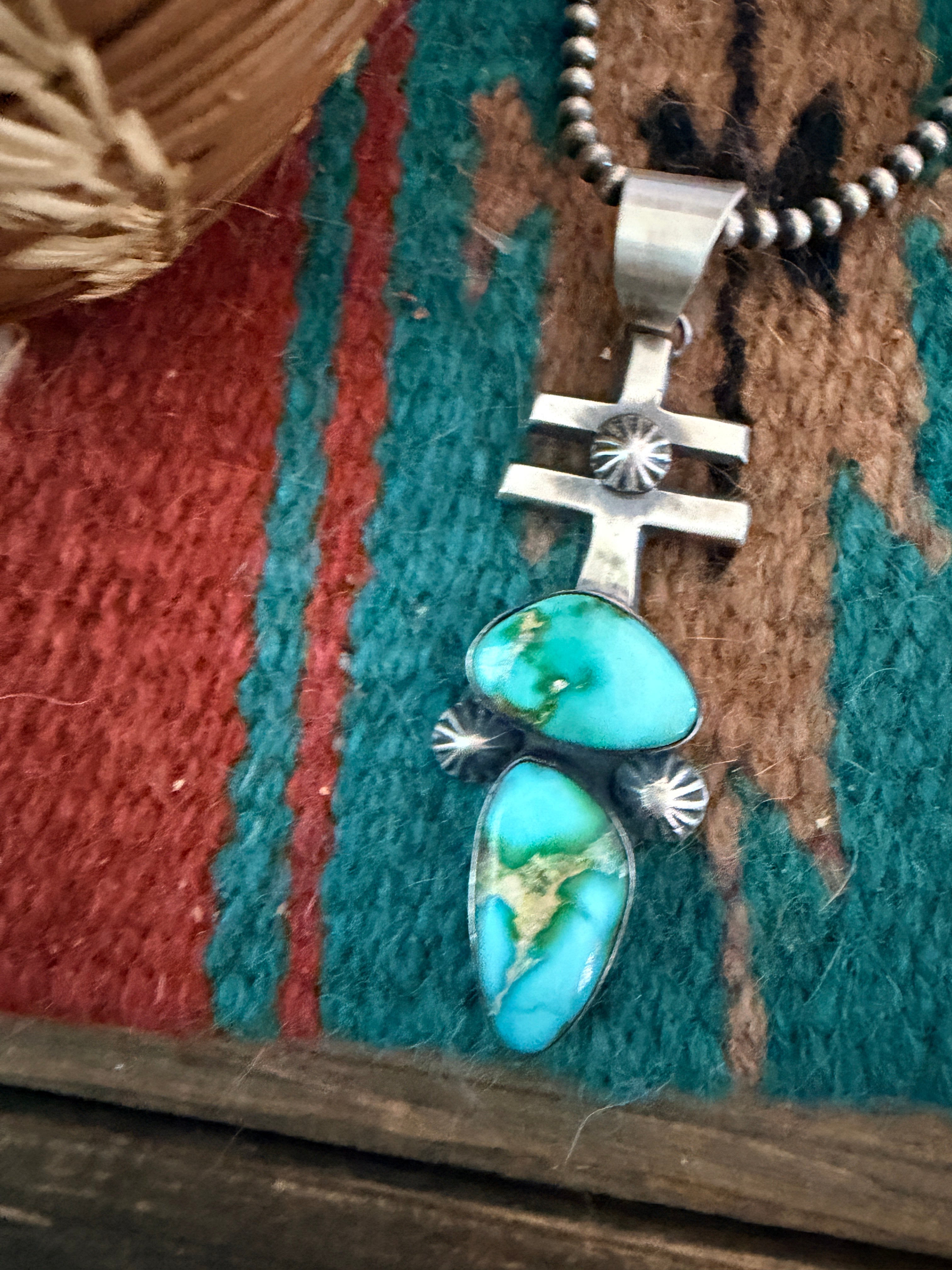 Handcrafted Sterling Silver & Sonoran Mountain Turquoise Pendant by Chimney Butte