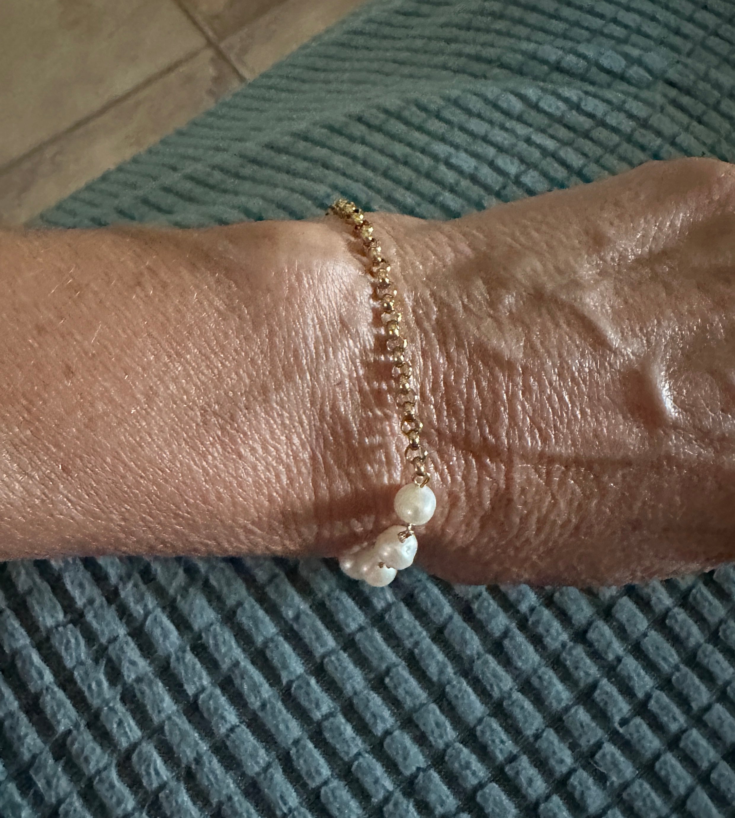 Half & Half Pearl & Gold Bracelet