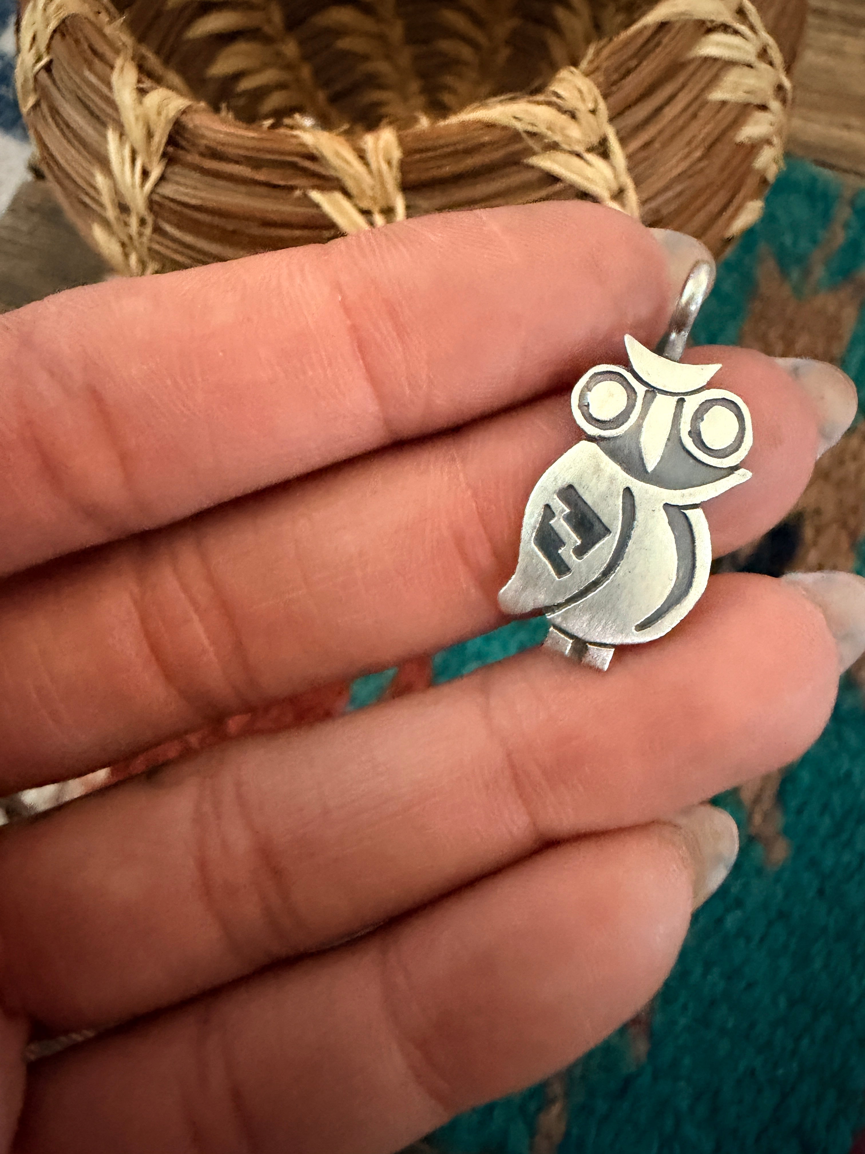 Handcrafted Sterling Silver Owl Pendant
