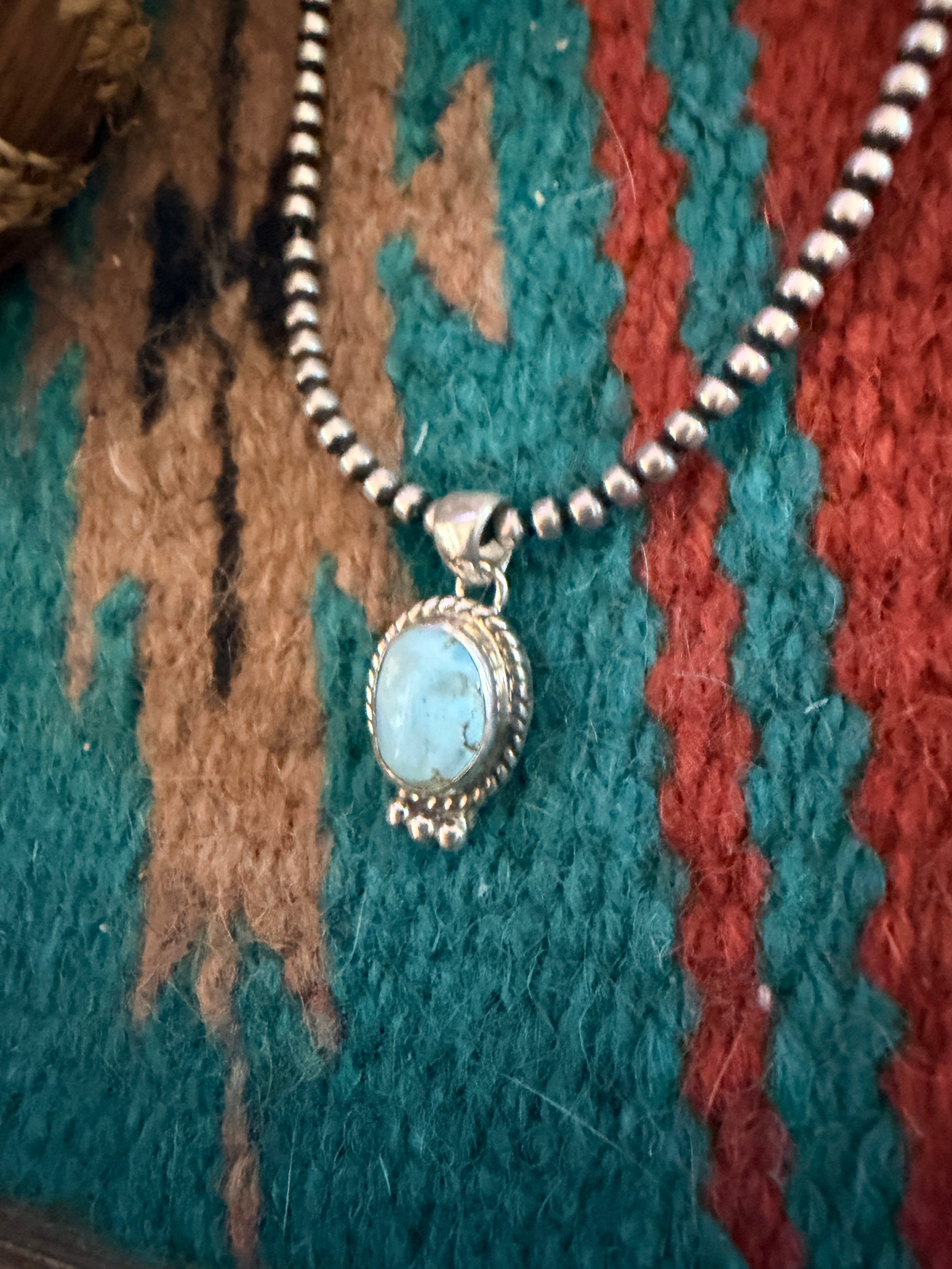 Handcrafted Sterling Silver & Golden Hills Turquoise Pendant