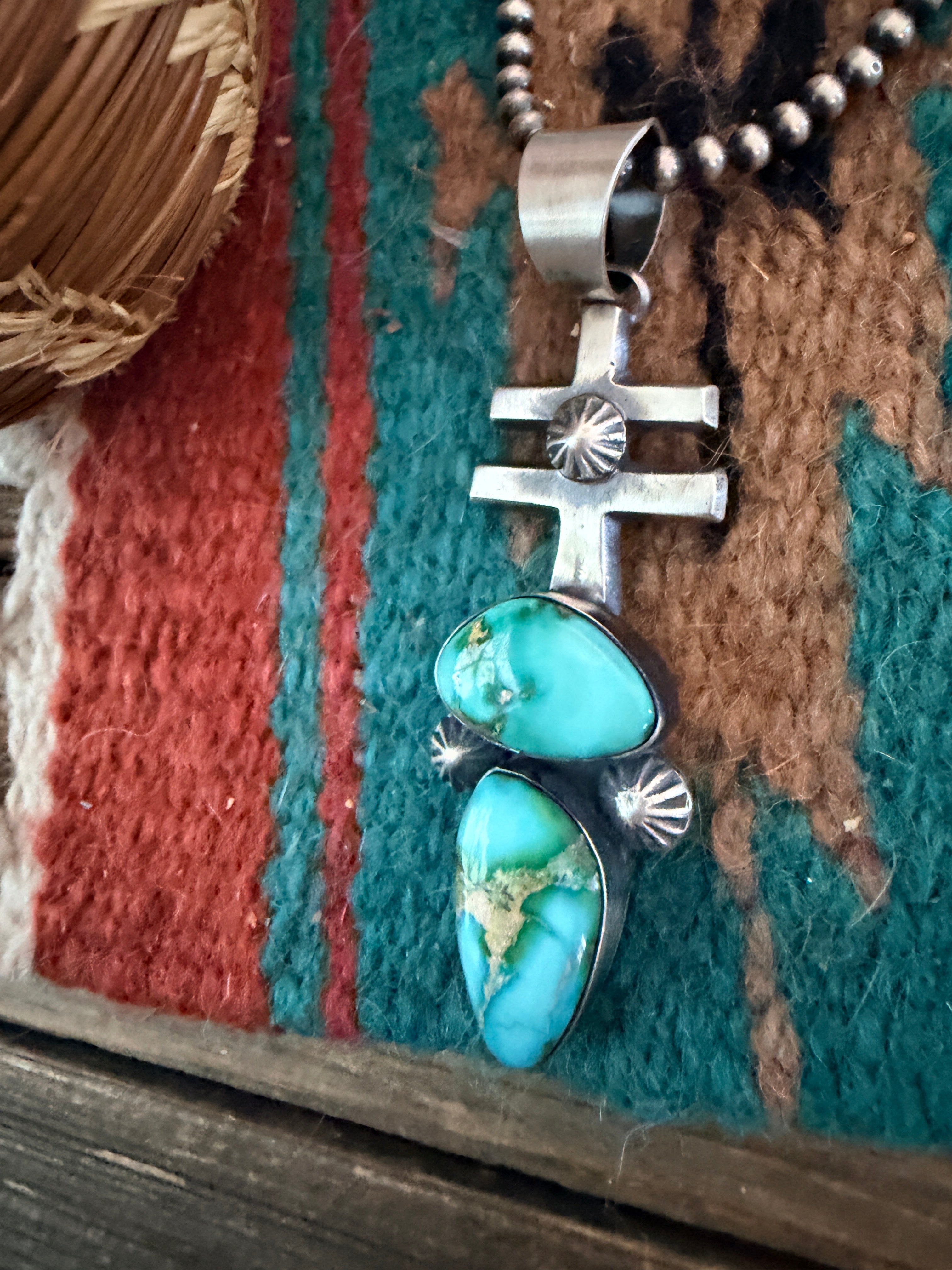 Handcrafted Sterling Silver & Sonoran Mountain Turquoise Pendant by Chimney Butte