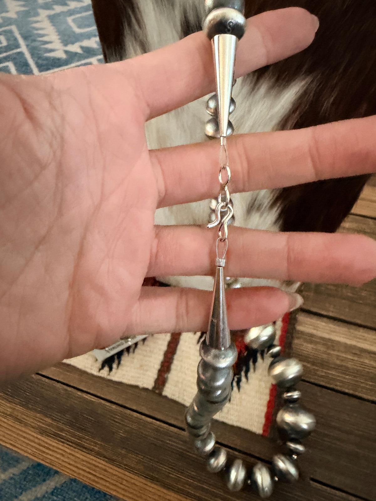 Handcrafted Sterling Silver Beaded Necklace and Earring Set