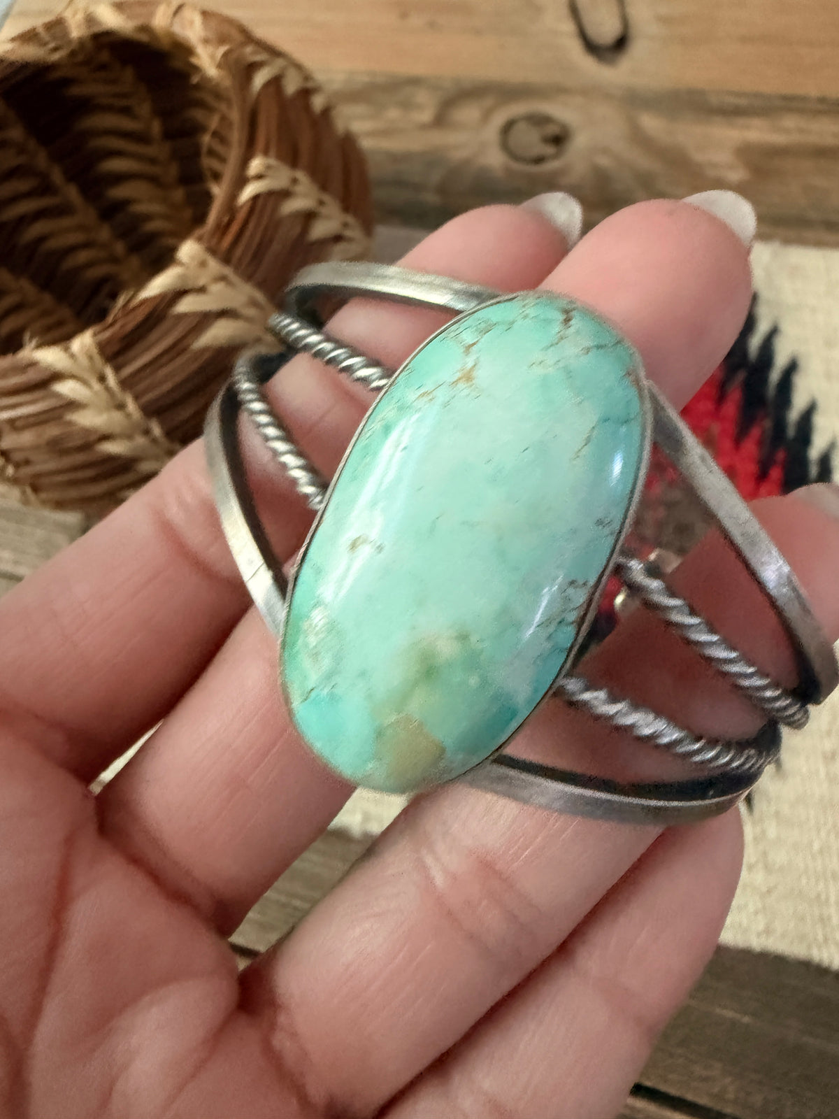 Handcrafted Turquoise & Sterling Silver Cuff Bracelet