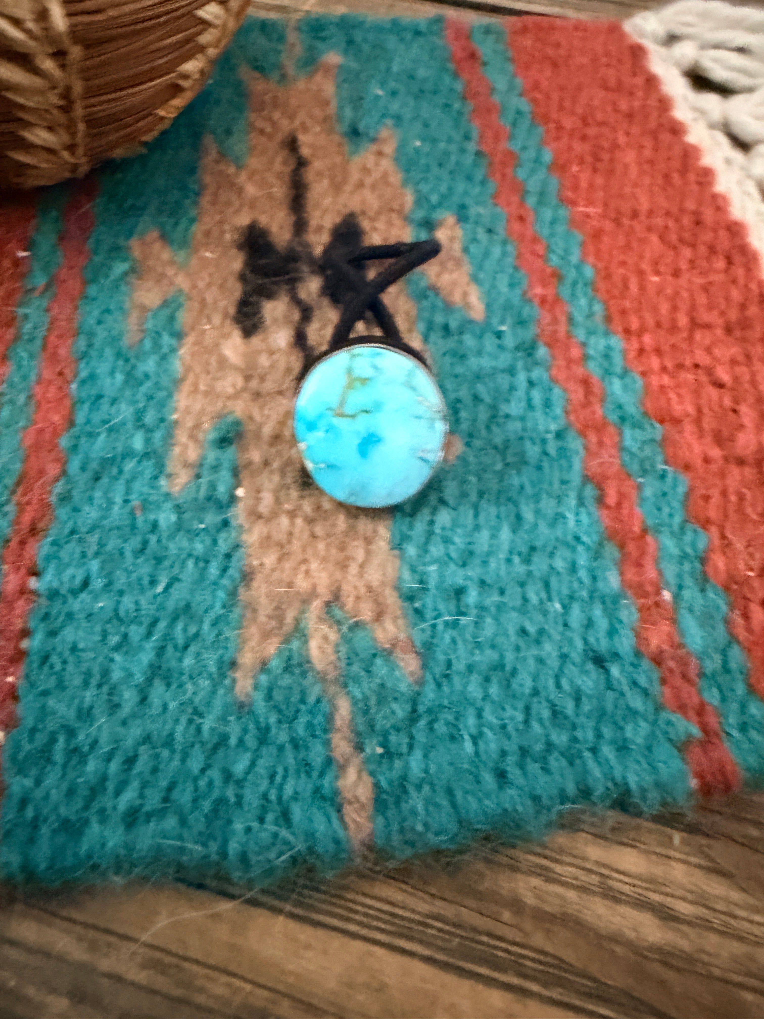 Handcrafted Turquoise & Sterling Silver Hair Tie Charm