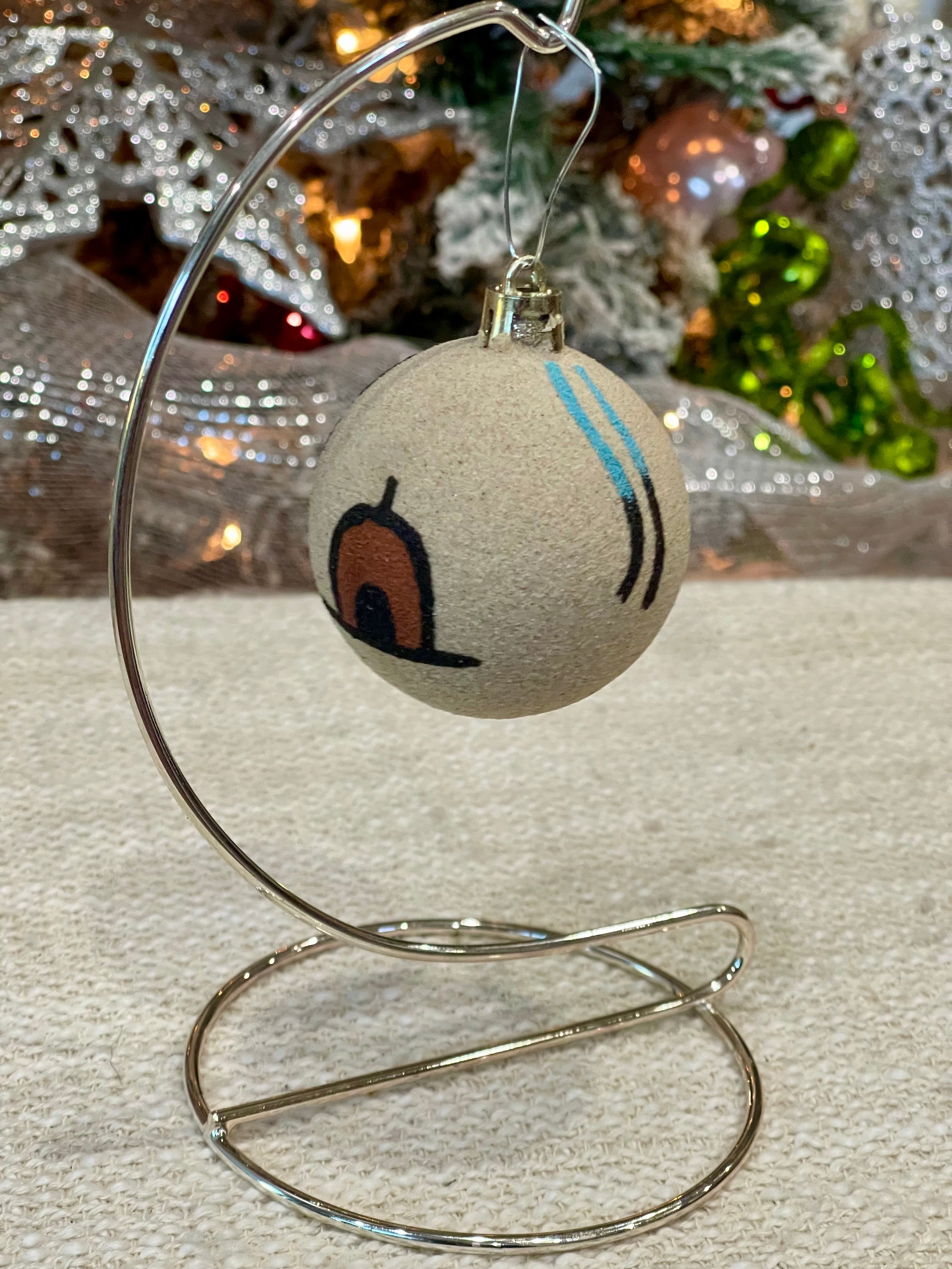 Handcrafted Ceramic Sand Painted Ornament