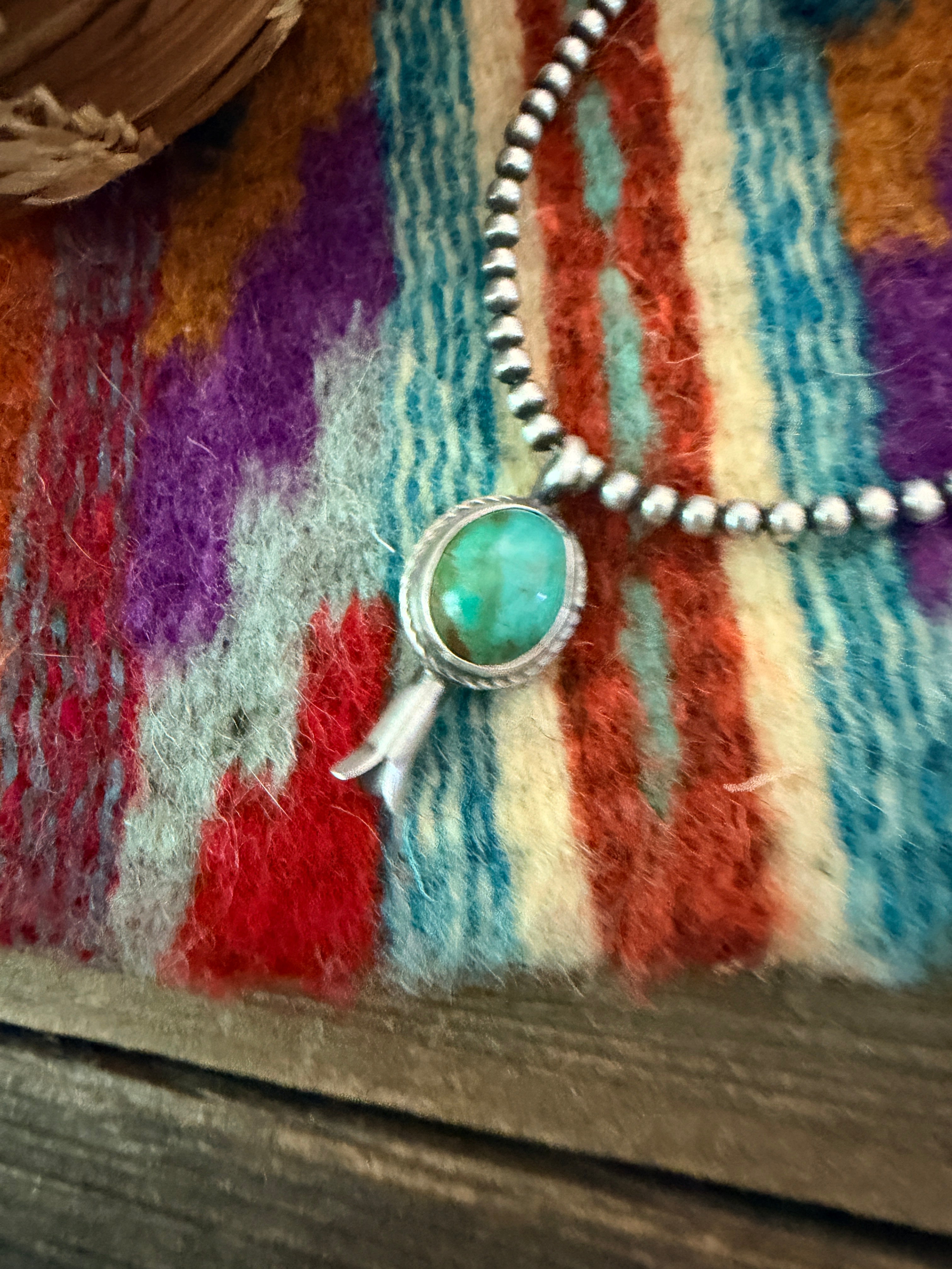 Handcrafted Sterling Silver & Turquoise Blossom Pendant