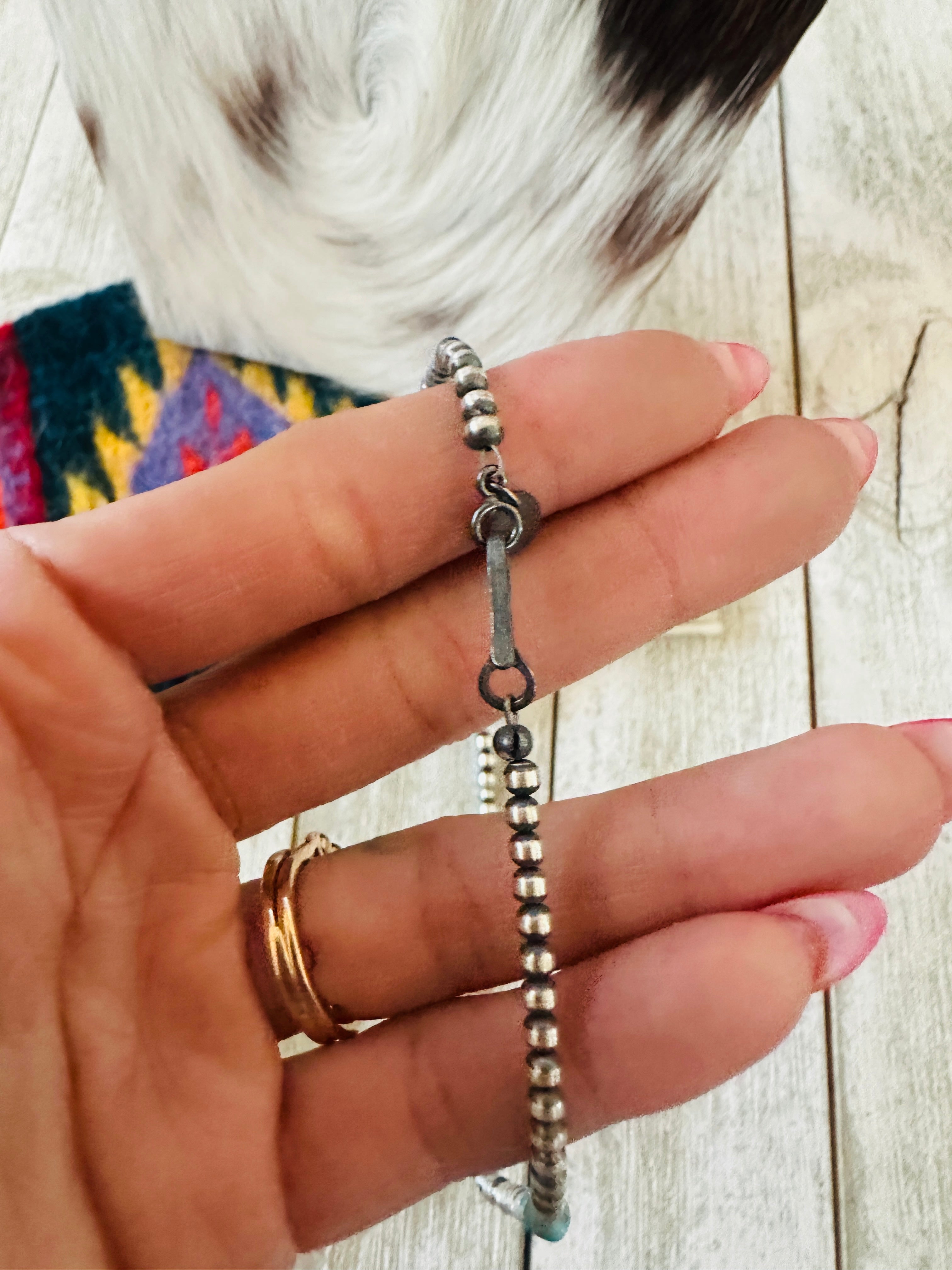 Handcrafted Sterling Silver, Spiny Oyster & Turquoise Beaded Necklace