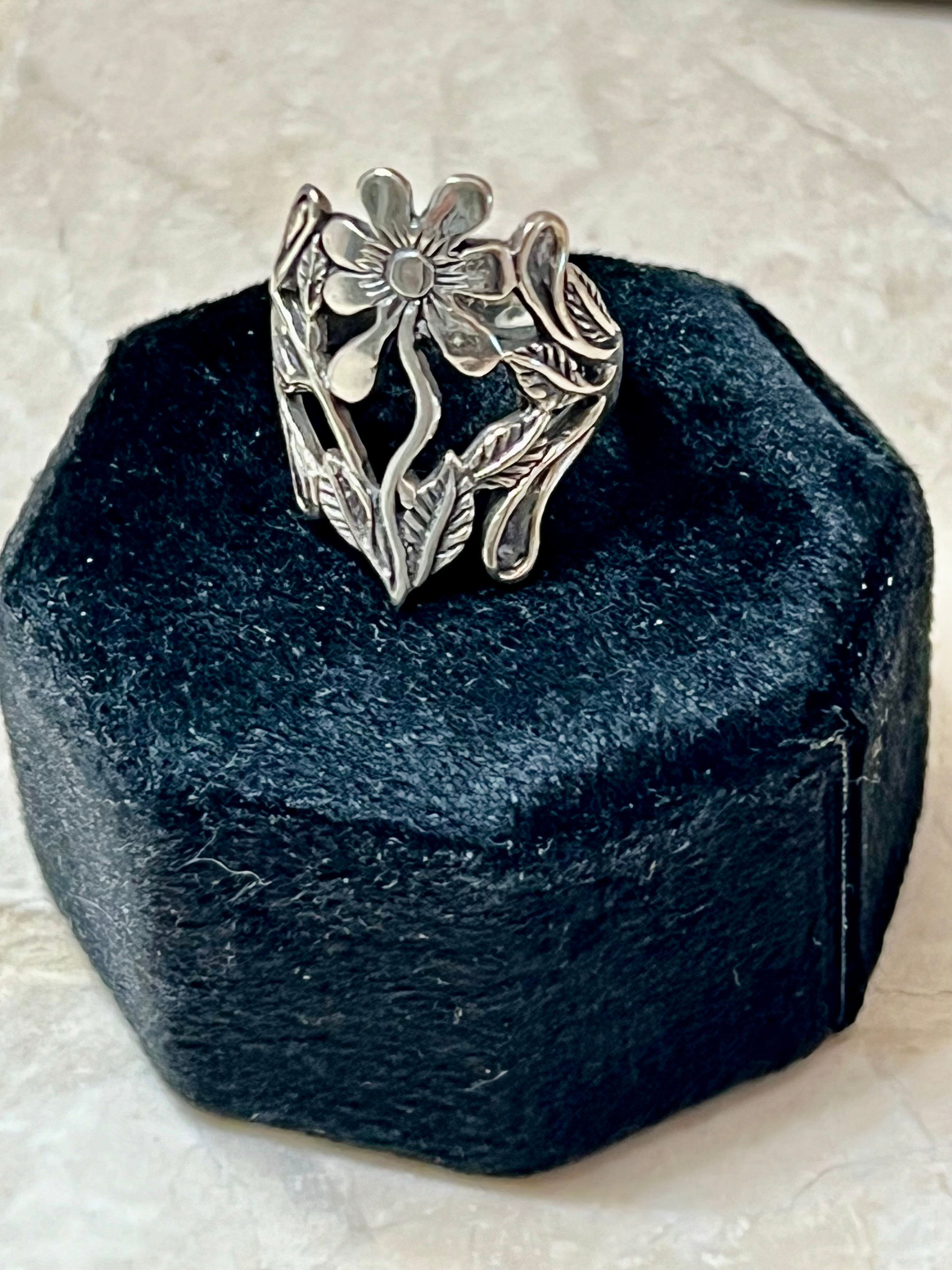Rising Flower Sterling Silver Ring