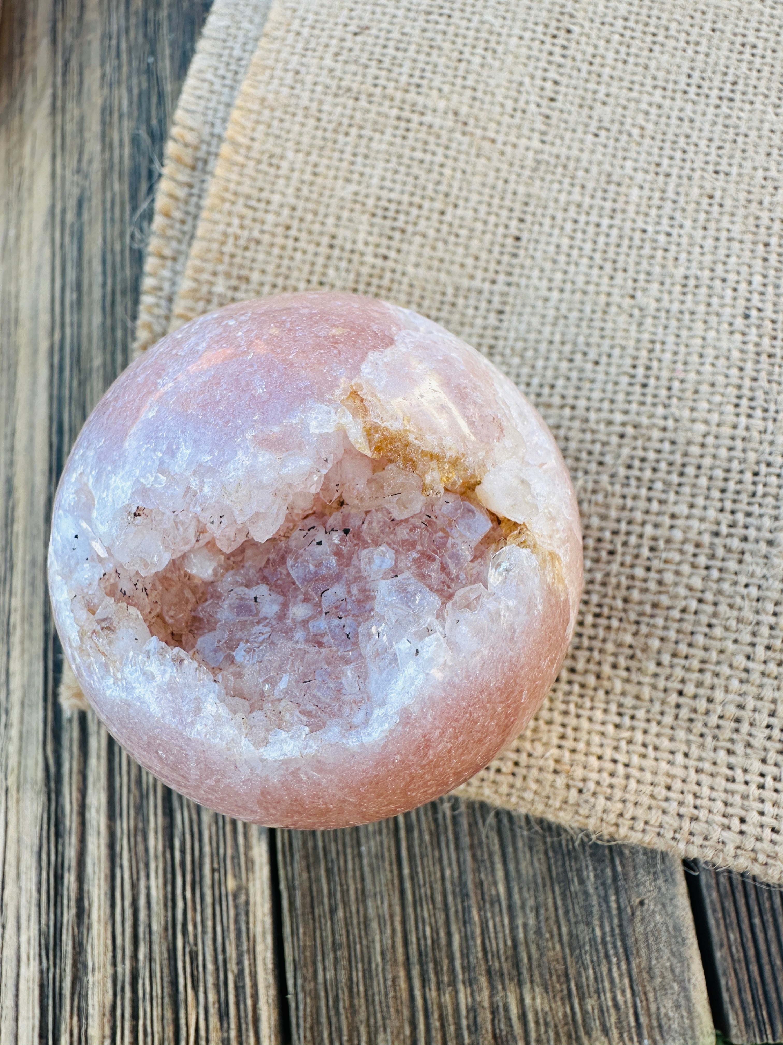 ✨ Nizhoni Crystals ✨  Pink Amethyst Geode Sphere