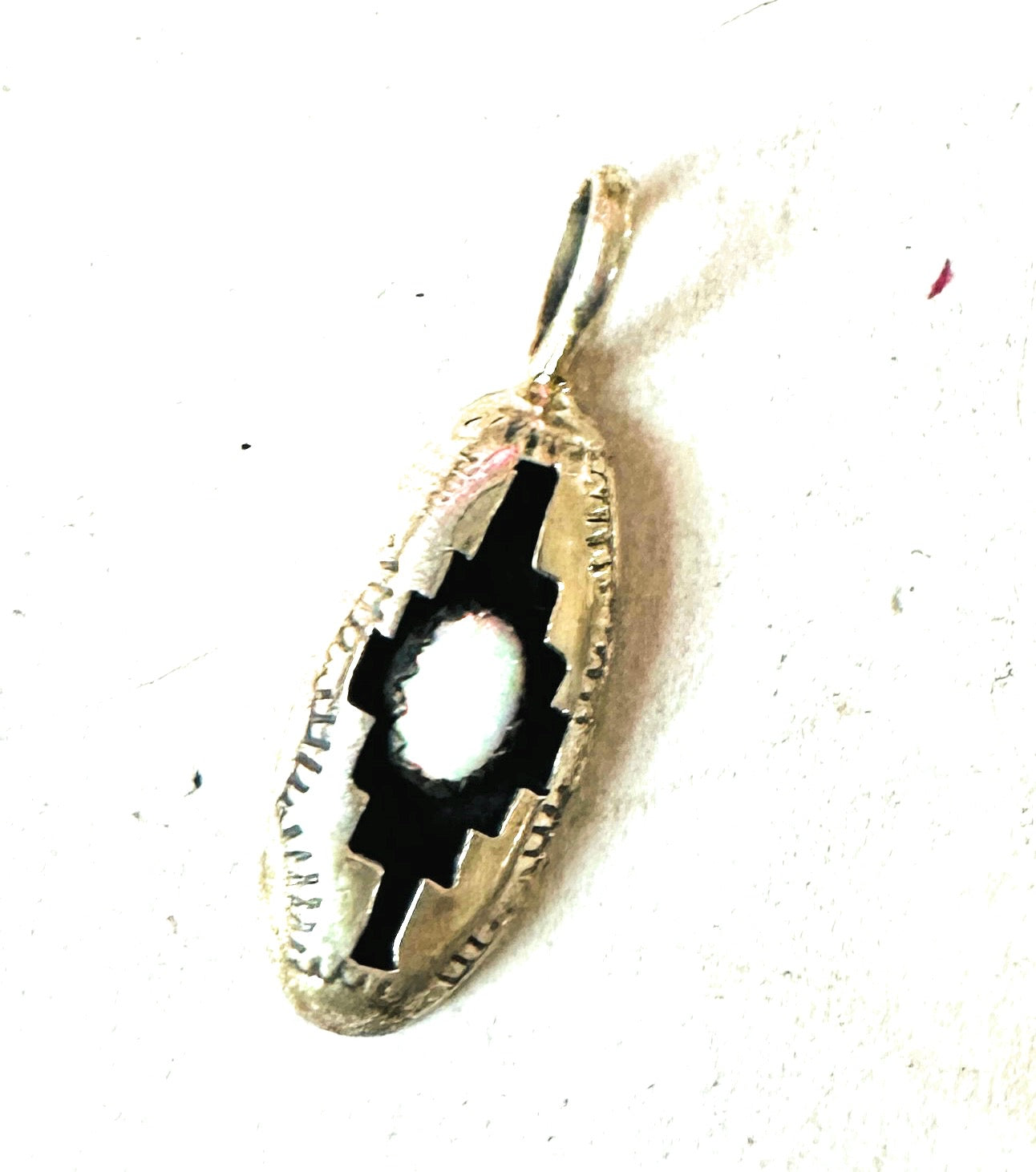 Navajo Opal & Sterling Silver Shadowbox Pendant