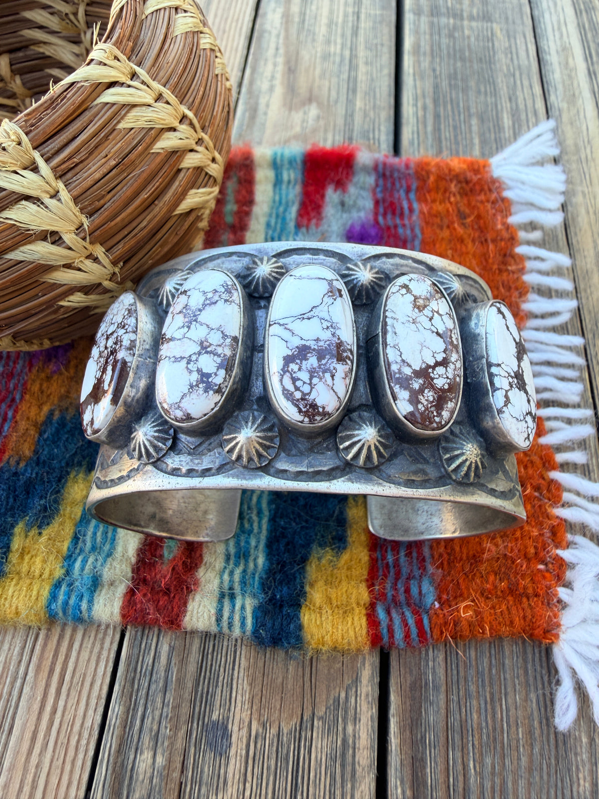 Handcrafted Wild Horse & Sterling Silver Cuff Bracelet by Chimney Butte