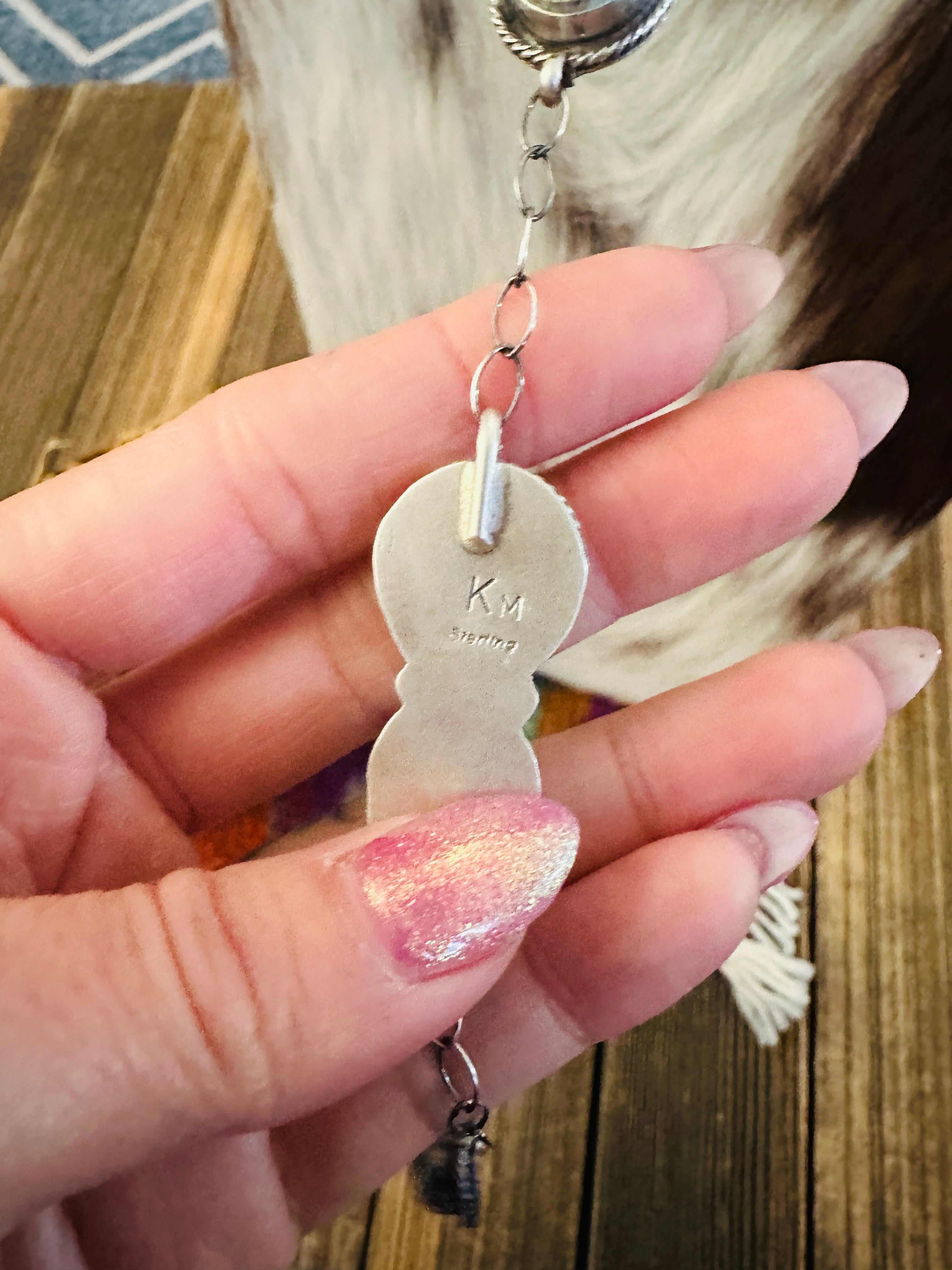 Handcrafted Dry Creek Turquoise & Sterling Silver Lariat Necklace